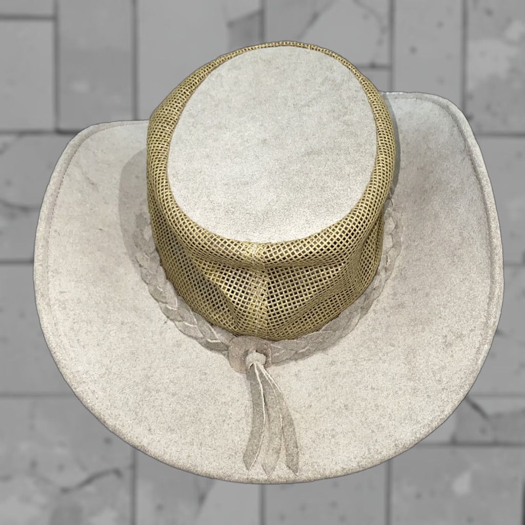 Minnetonka Minnetonka Beige Leather Cowboy Hat Size S Western Mens Size ONE SIZE - 1 Thumbnail