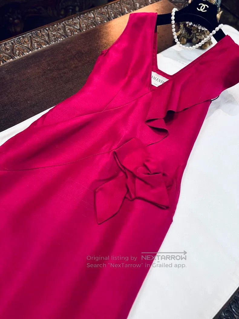 Valentino Valentino Heavy mulberry silk dress bow skirt Size S / US 4 / IT 40 - 3 Thumbnail