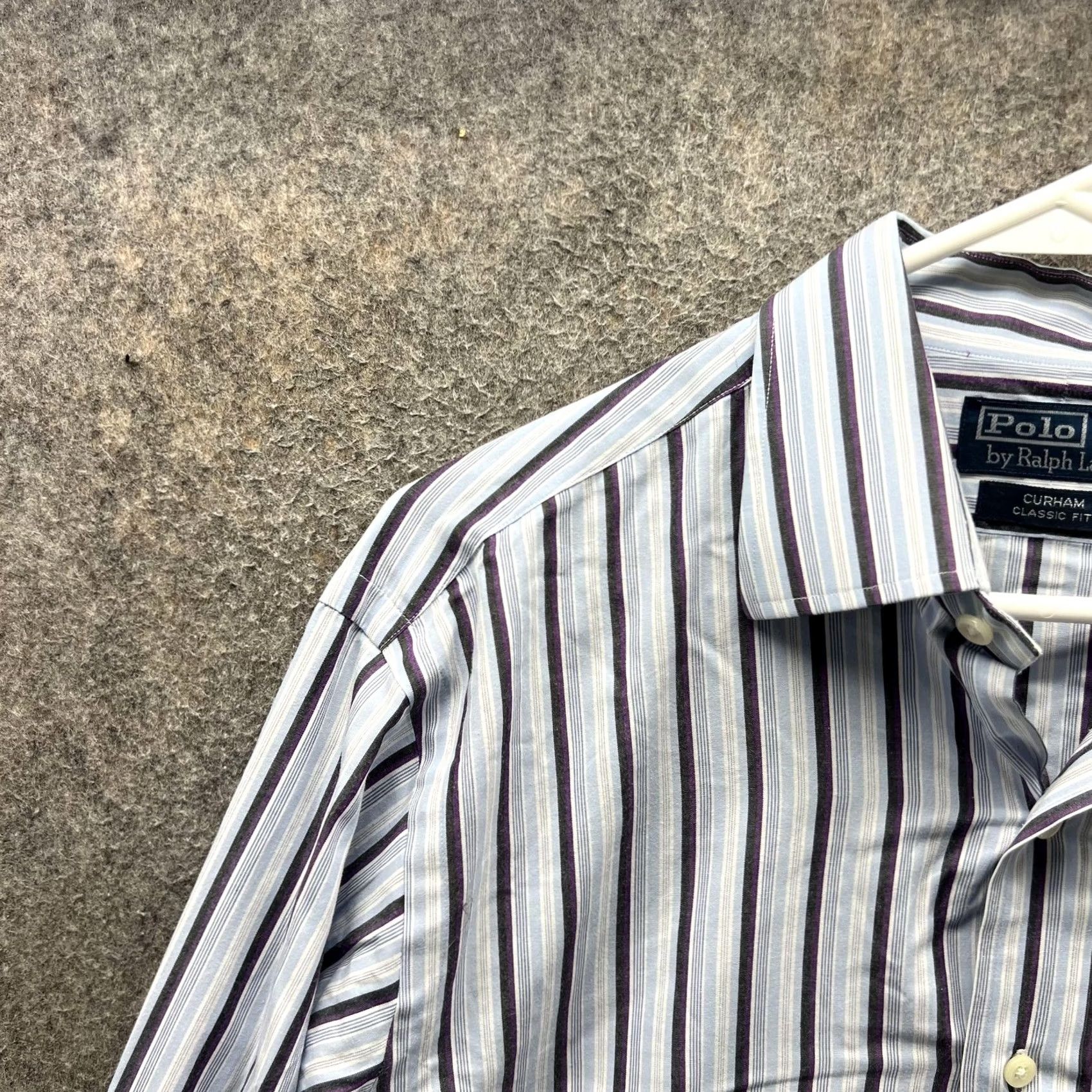 Polo Ralph Lauren VINTAGE Ralph Lauren Shirt Mens 15.5 33 Blue Purple Stripe Curham Classic Oxford Size US L / EU 52-54 / 3 - 4 Thumbnail