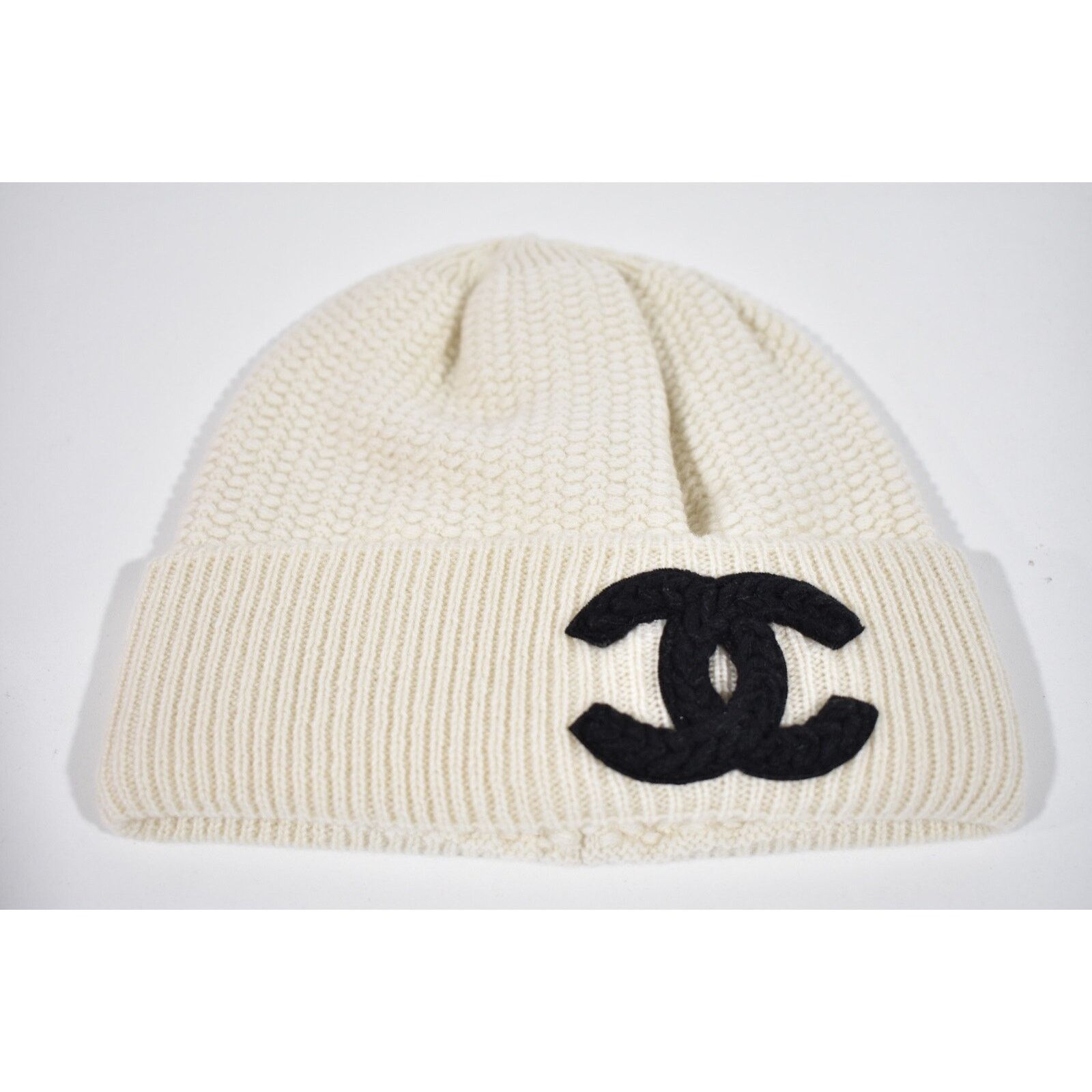 Chanel Chanel Cashmere Black Fold Over Beanie Winter Hat Cloche Size ONE SIZE - 6 Thumbnail