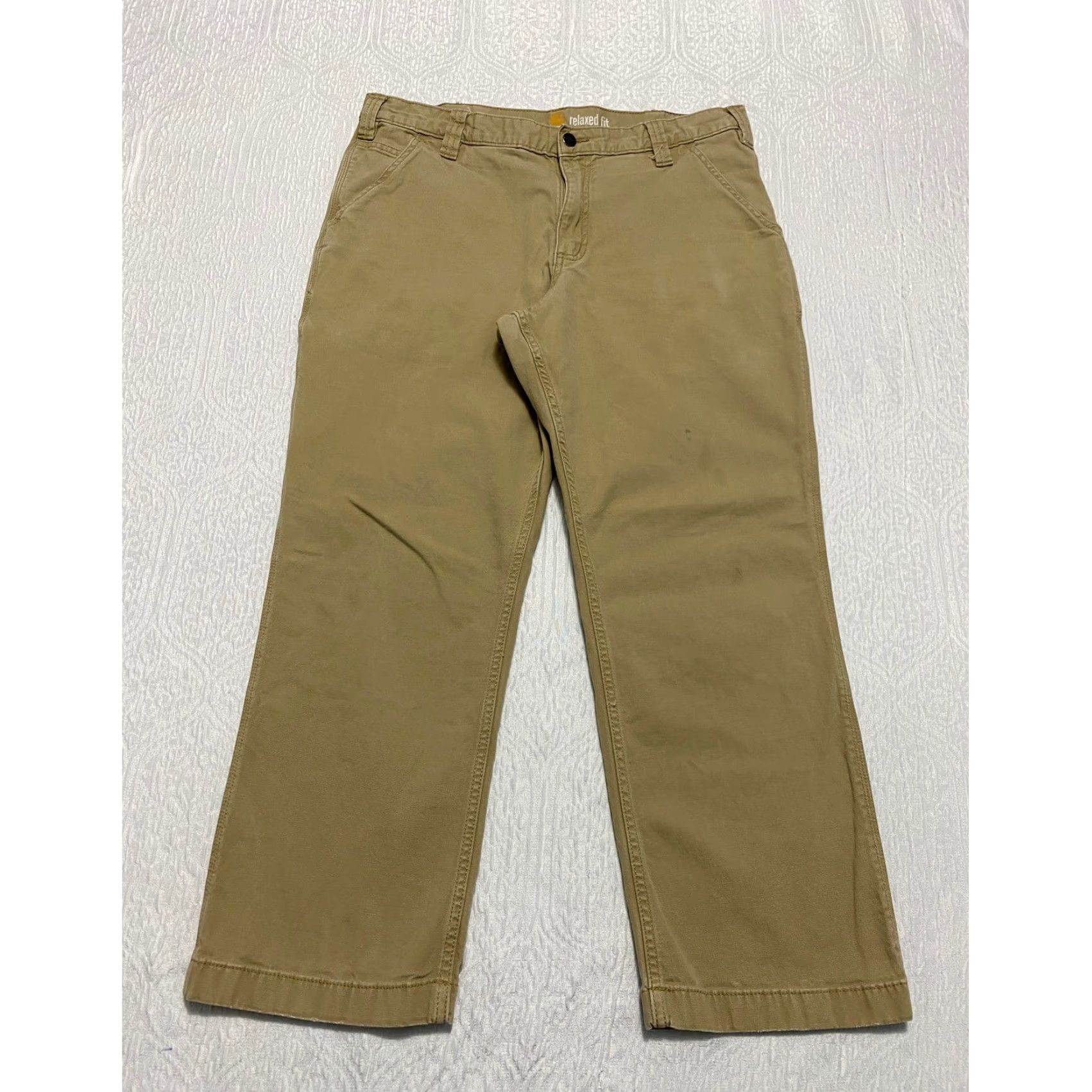 Carhartt VINTAGE Carhartt Relaxed Fit Carpenter Pants Mens 34x26 Tan Beige Work Utility Casual Trousers Size US 34 / EU 50 - 2 Thumbnail