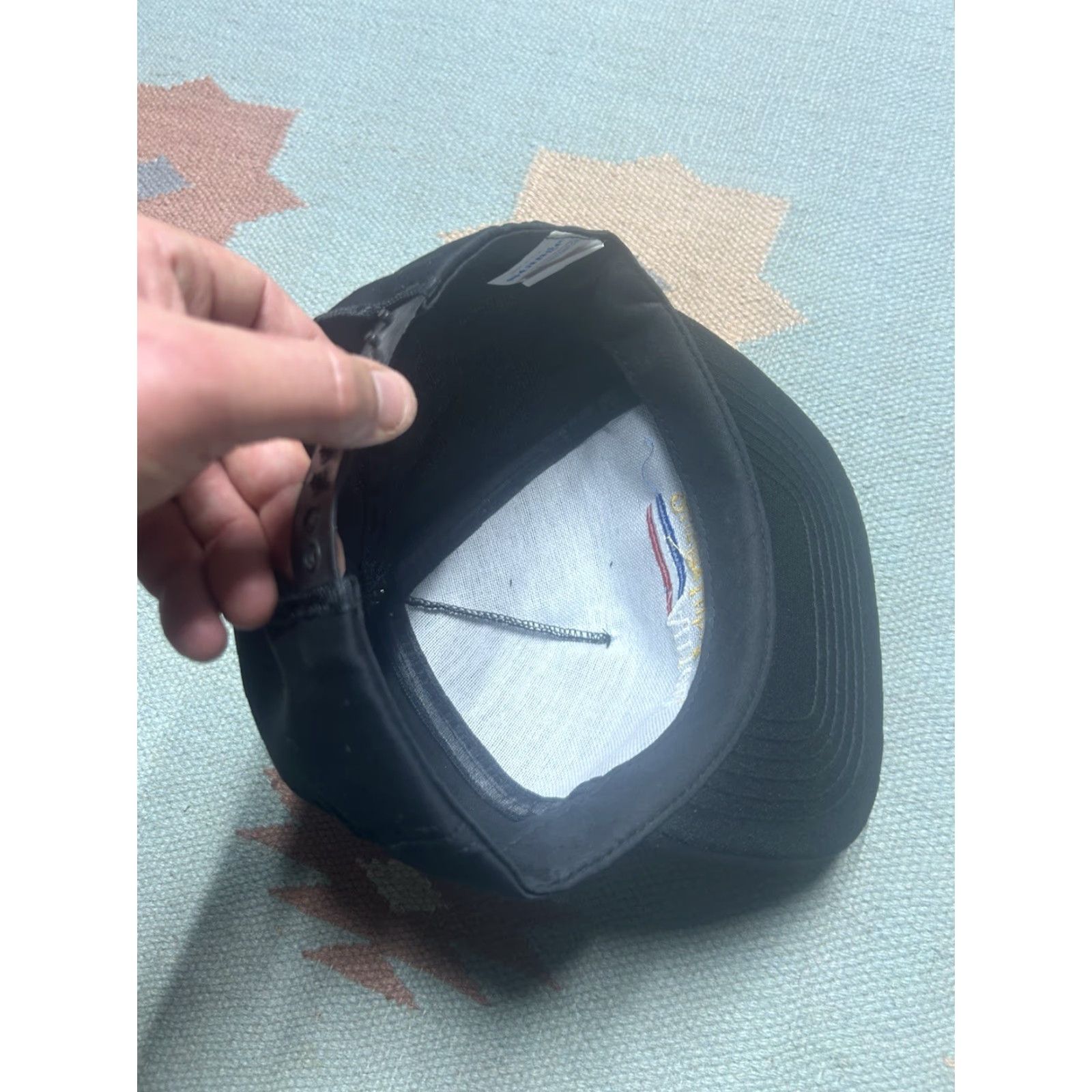 Vintage VINTAGE 80s Snap-Back Hat Amoco Motor Oil Racing Black Made in USA Men Adjustable Cap USA Snap-Back Hat Size ONE SIZE - 6 Thumbnail
