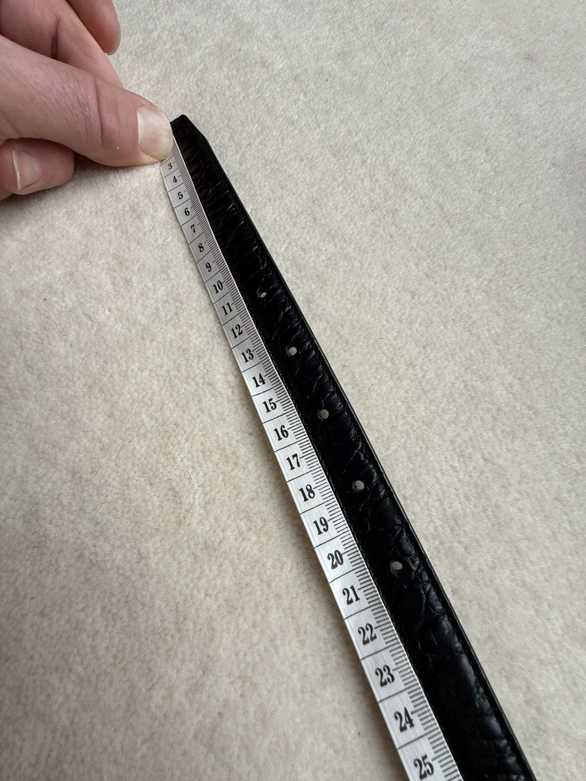 Celine FW23 Celine runway Western gator print black leather belt Size 28 - 9 Thumbnail