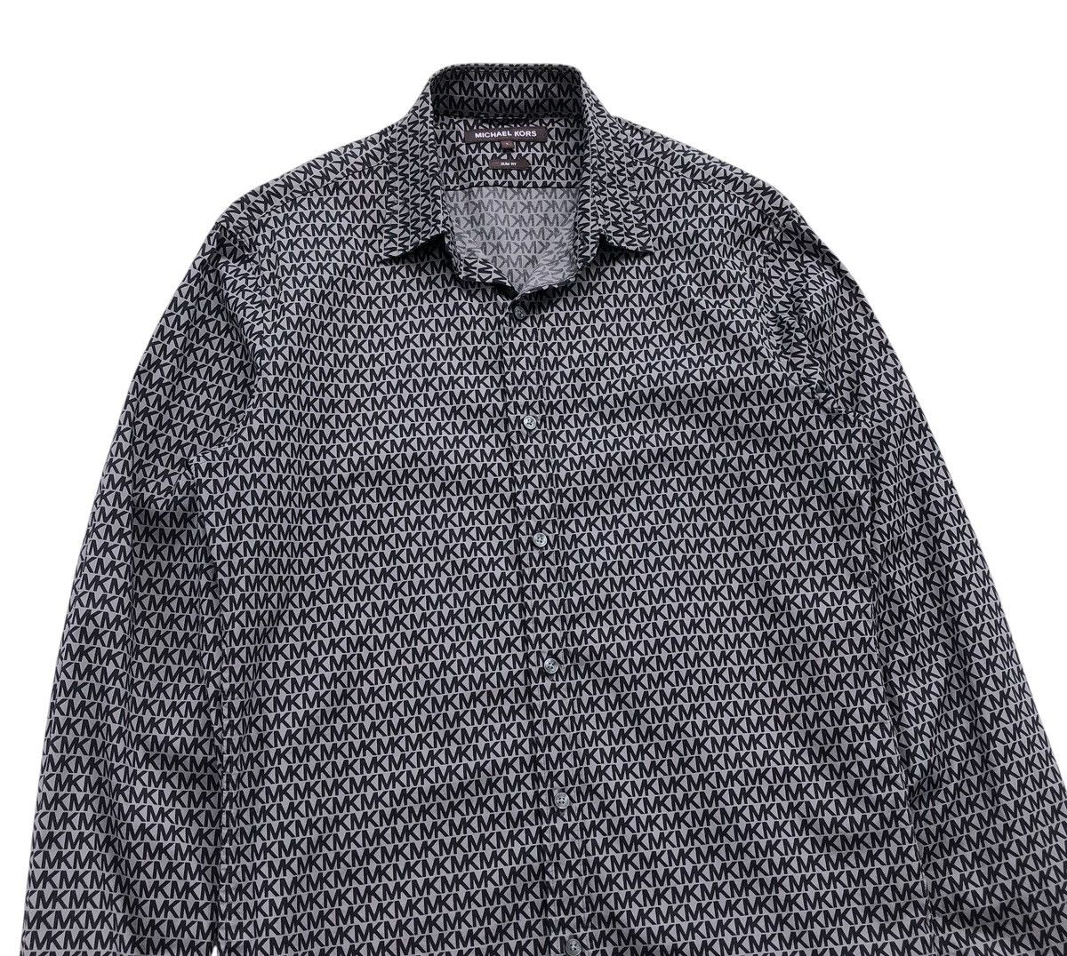 Michael Kors Michael Kors Slim Fit Logo Print Stretch Cotton Shirt Size US S / EU 44-46 / 1 - 5 Thumbnail