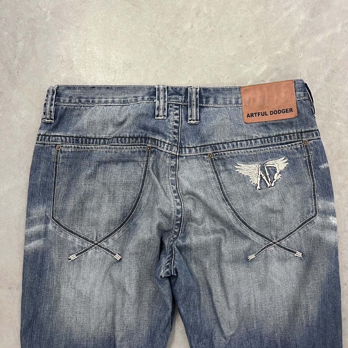 Artful Dodger CRAZY Y2K Artful Dodger Denim Skull embroidered Pockets 38 Size US 38 / EU 54 - 2 Thumbnail