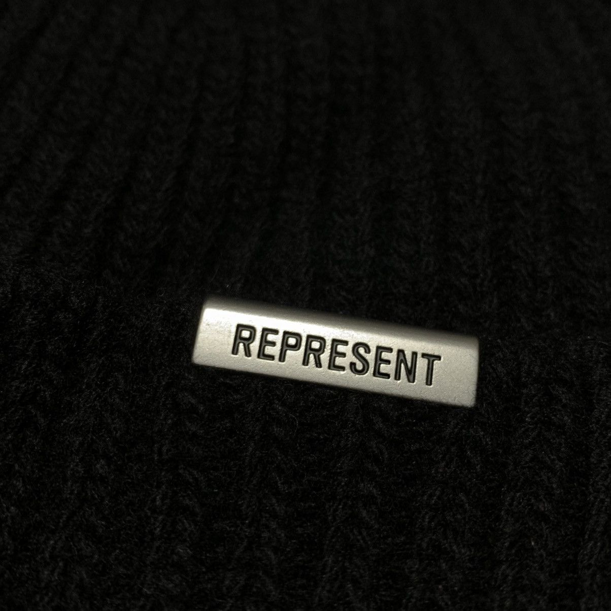 Represent Clo. Represent Beanie Black Wool Ribbed Beanie Hat Size ONE SIZE - 3 Thumbnail