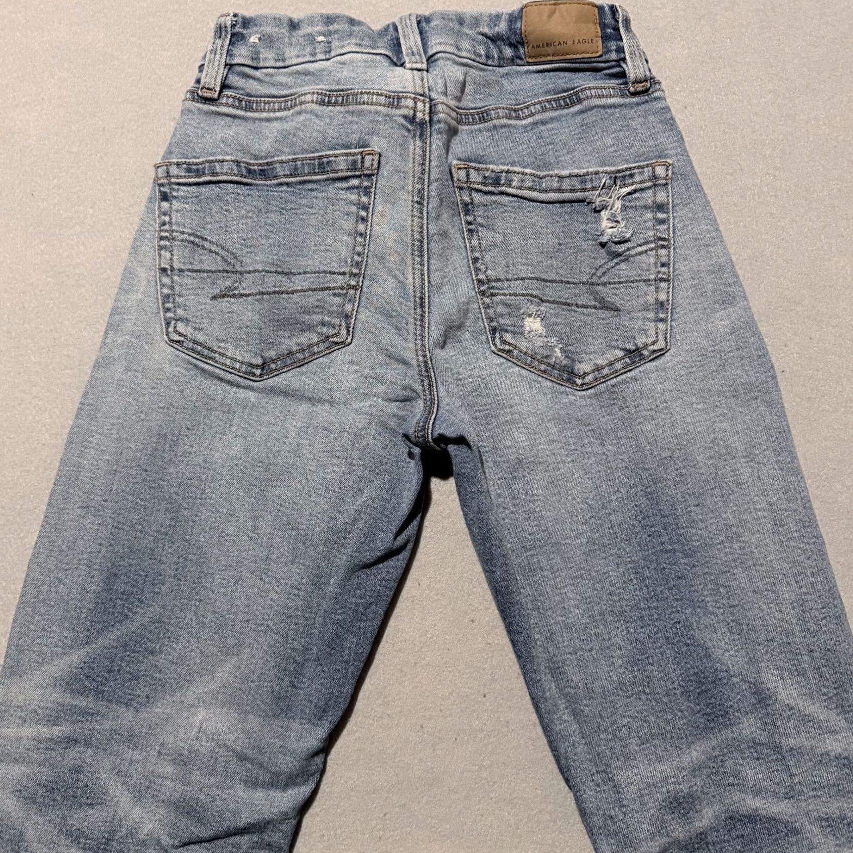 American Eagle Outfitters American Eagle Jeans Women Blue Denim Distress Stretch Mid Rise 00 Size 24" / US 00 / IT 34 - 4 Thumbnail