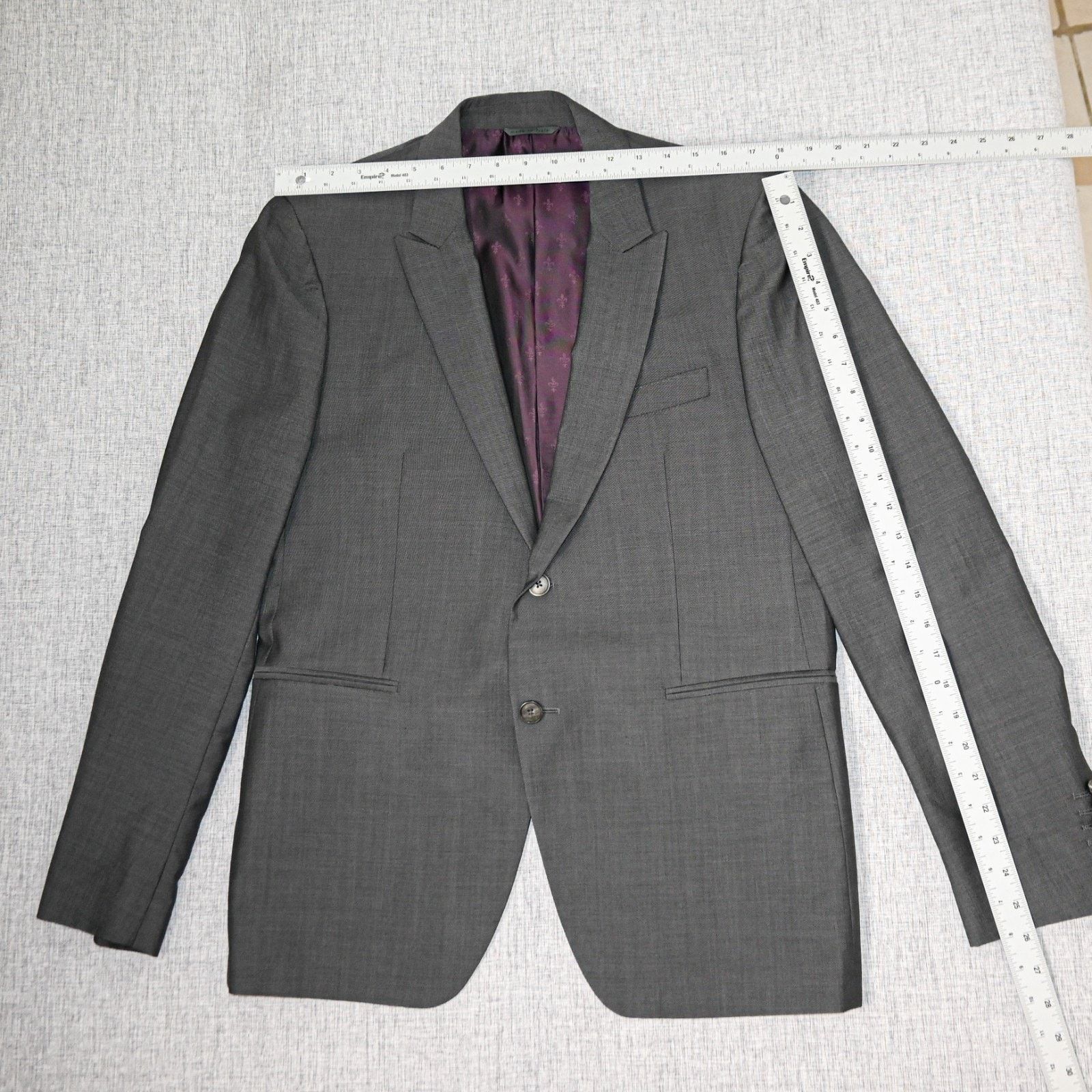 John Varvatos John Varvatos Collection Gray Suit Peak Lapal Wool Mohair Size 42R - 13 Thumbnail