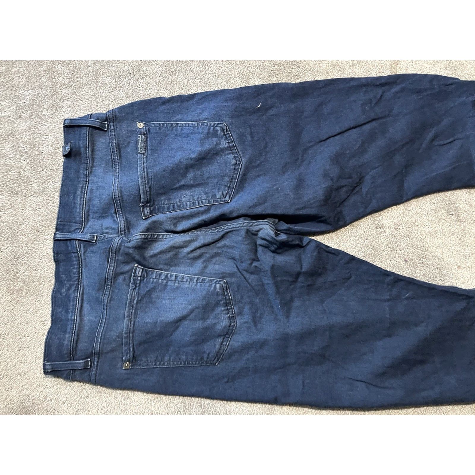 7 For All Mankind 7 For All Mankind Jeans Men 32 Slim Straight Dark Wash Blue Denim 32x29 Stretch Slimming 5-Pocket Logo Button Zip Modern Sports Mens Size US 32 / EU 48 - 4 Thumbnail
