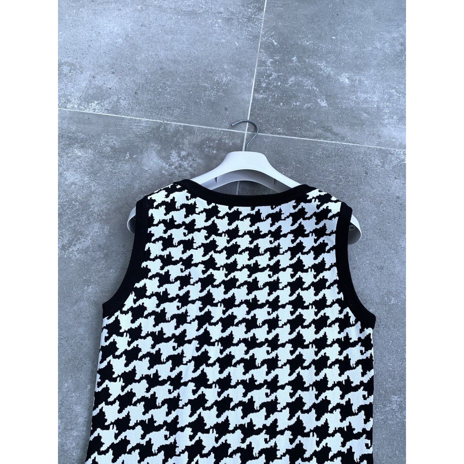 Moschino Womens MOSCHINO Houndstooth Vest Cardigan Top S-M US 6 EU 38 Size M / US 6-8 / IT 42-44 - 16 Thumbnail