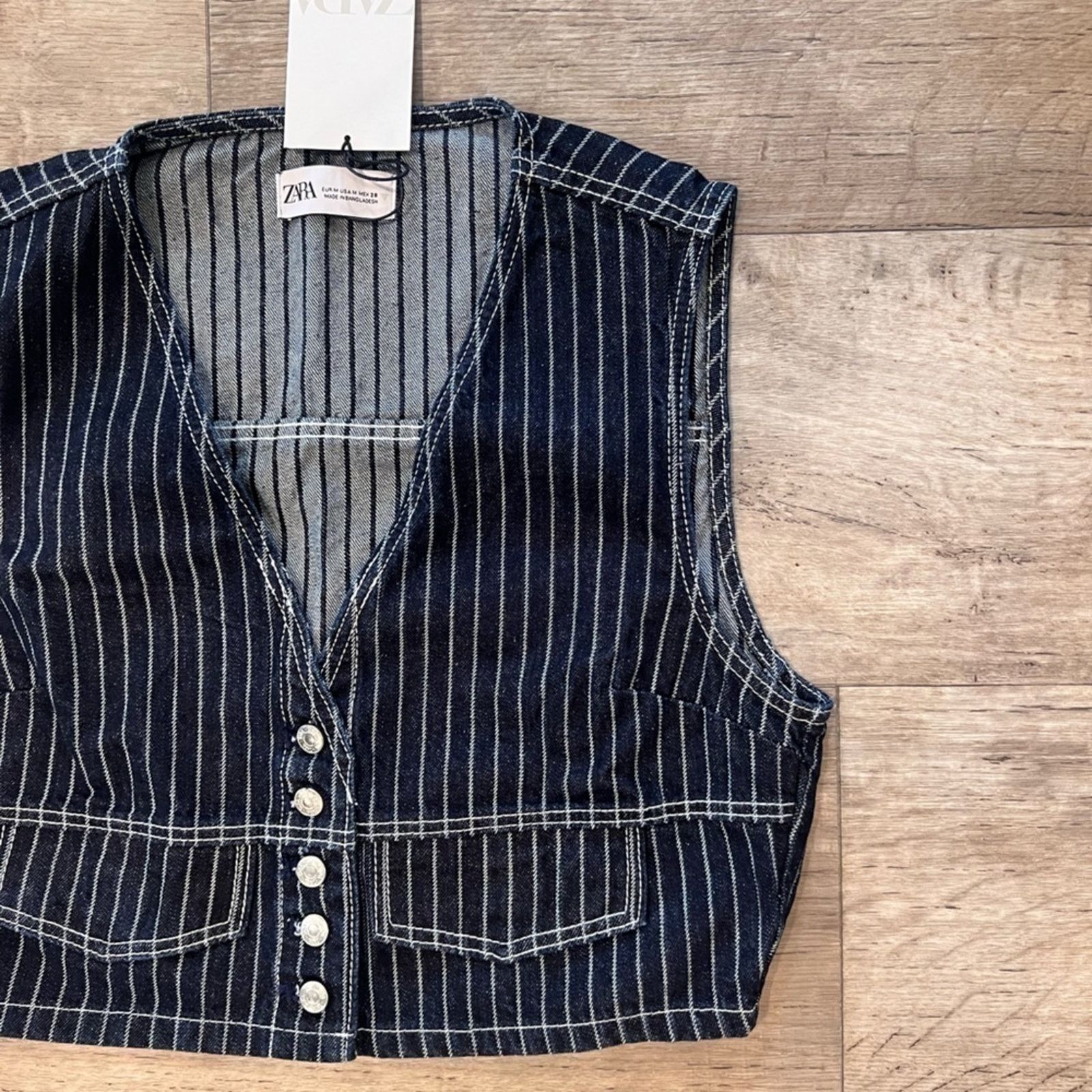 Zara ZARA Striped Cropped Vest NWT Size M / US 6-8 / IT 42-44 - 21 Thumbnail