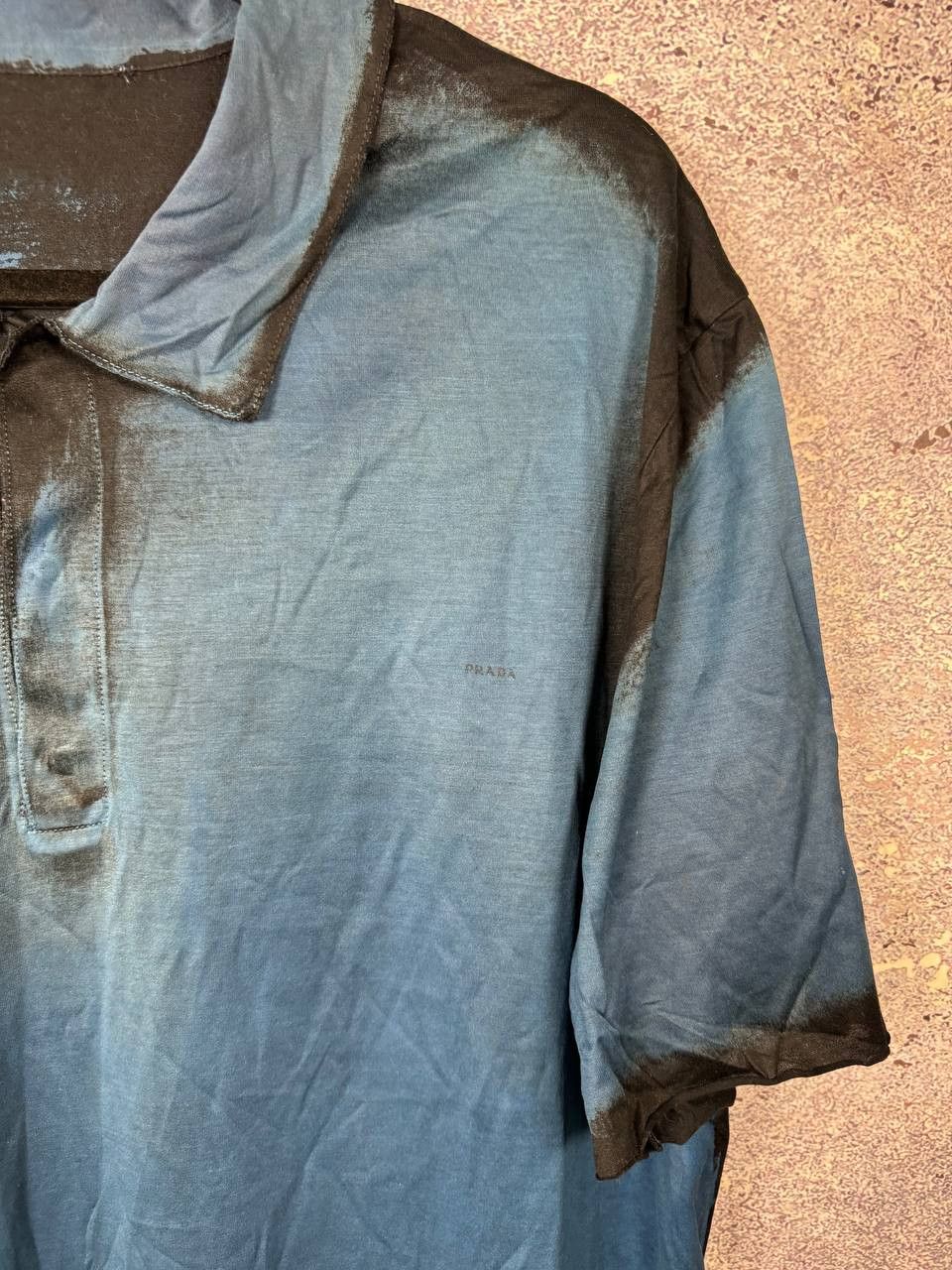 Prada Rare Archive Prada Garmen dye Polo T-Shirt y2k 2XL Size Size US XXL / EU 58 / 5 - 5 Thumbnail