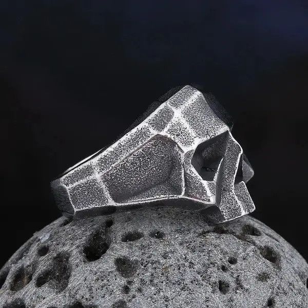 Japanese Brand New Punk Rock 316L Stainless Steel Vintage Skull Ring Size ONE SIZE - 4 Thumbnail
