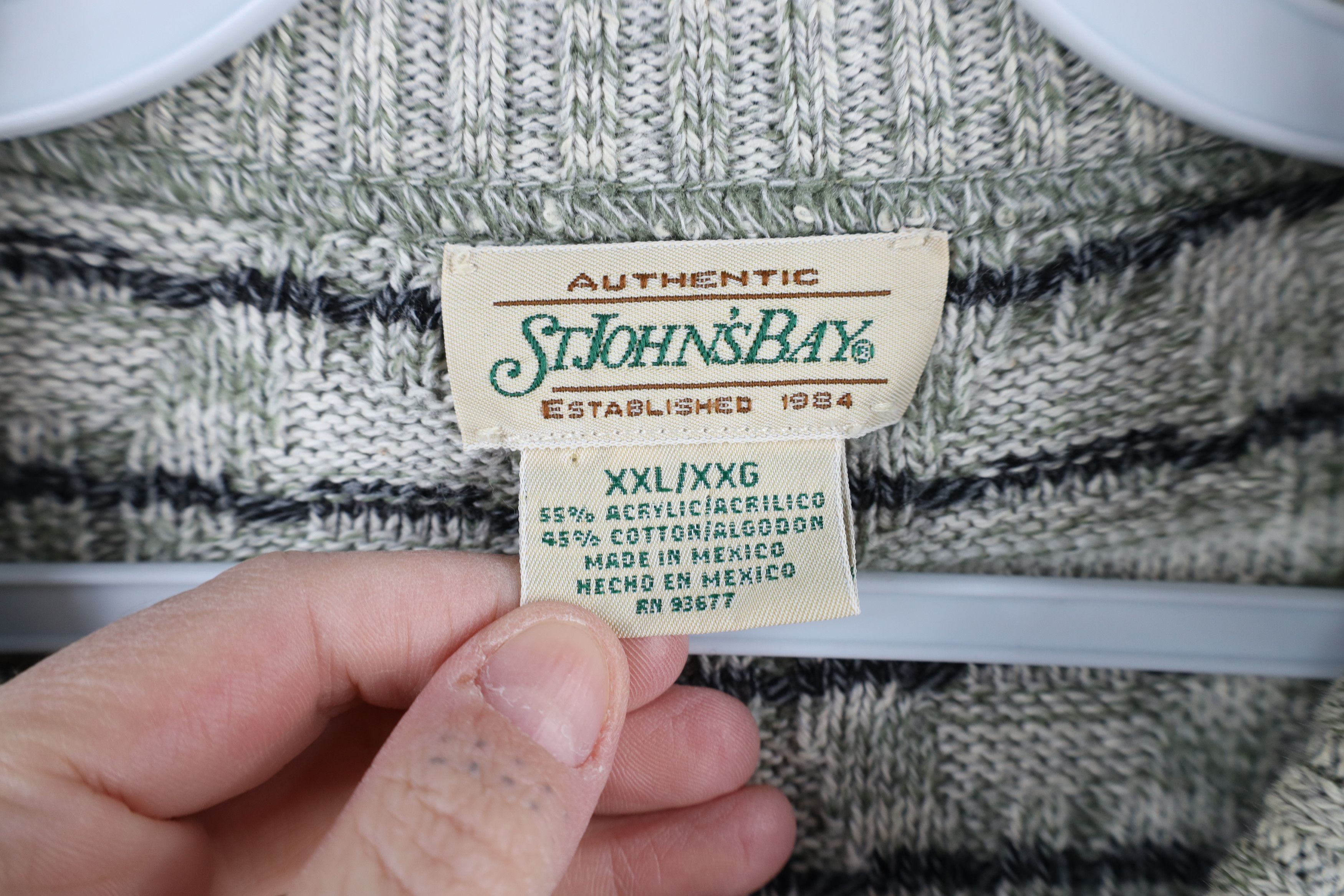 Vintage Vintage 90s Streetwear Cross Weave Knit Crewneck Sweater Size US XXL / EU 58 / 5 - 7 Thumbnail