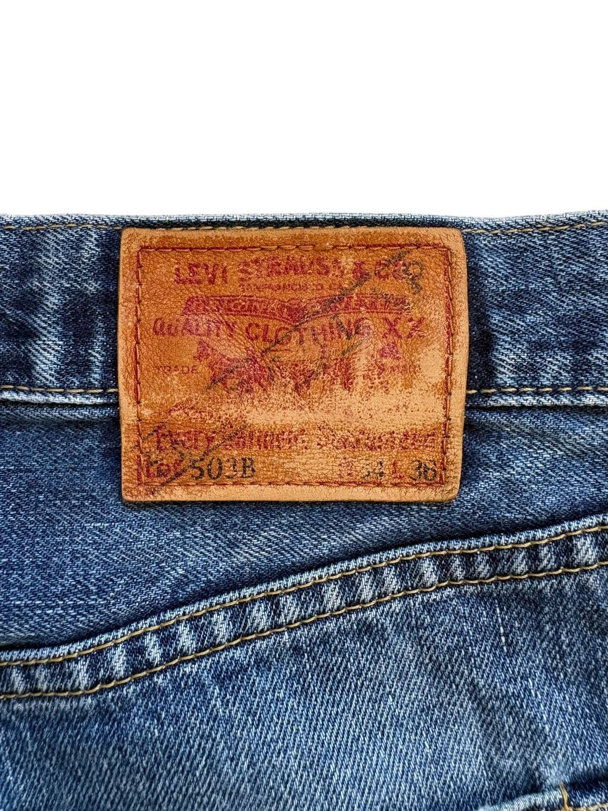 Levi's Vintage 90s Levis 503B Selvedge Mud Wash Distress Baggy Jean Size US 32 / EU 48 - 9 Thumbnail
