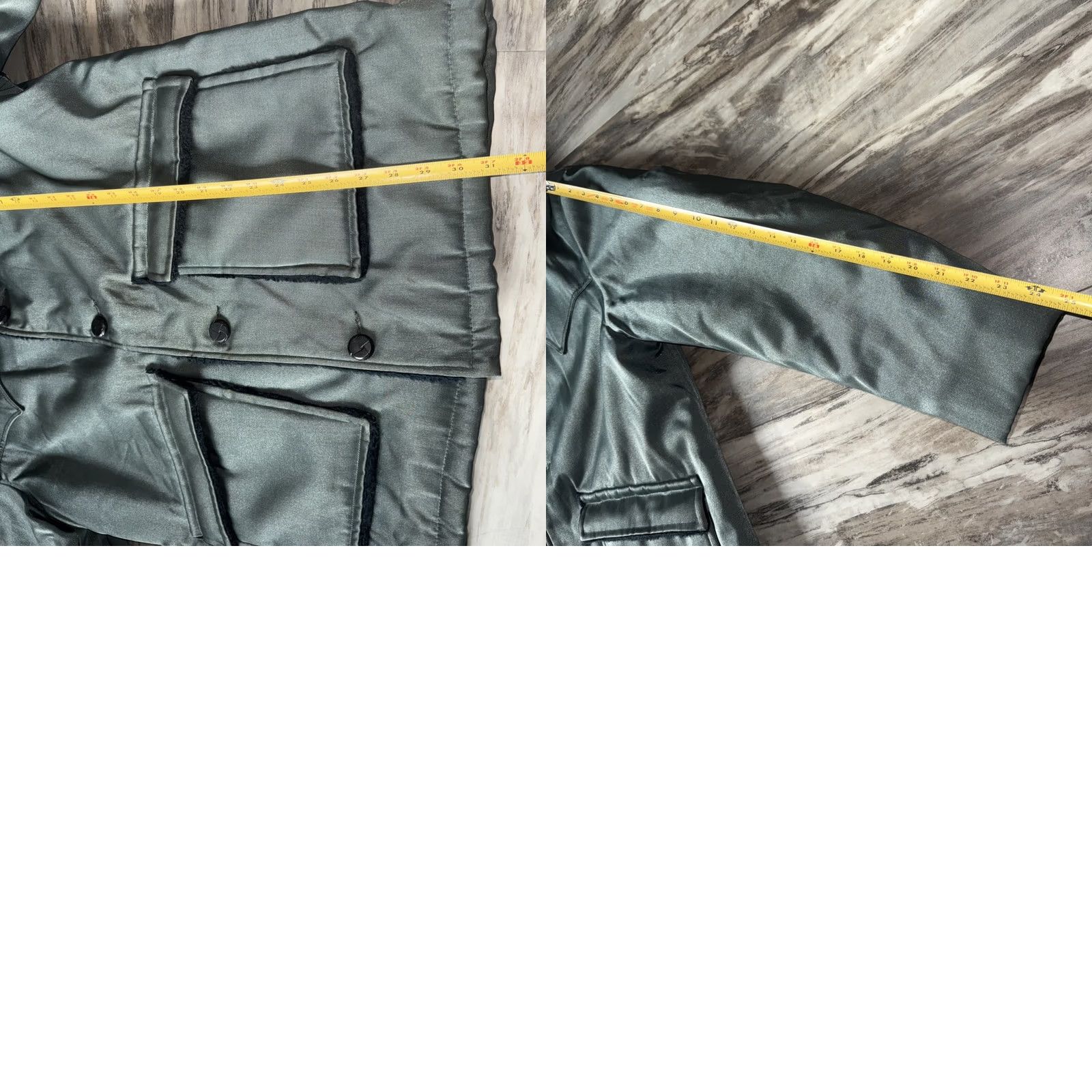 YOKE VTG Golden Fleece Jacket Coat Men 40 Dark Green Parka Fur Lined Western Yoke Nylon Wind-Resistant Long Coat with Pockets Button Closure Size US XXS / EU 40 - 9 Thumbnail