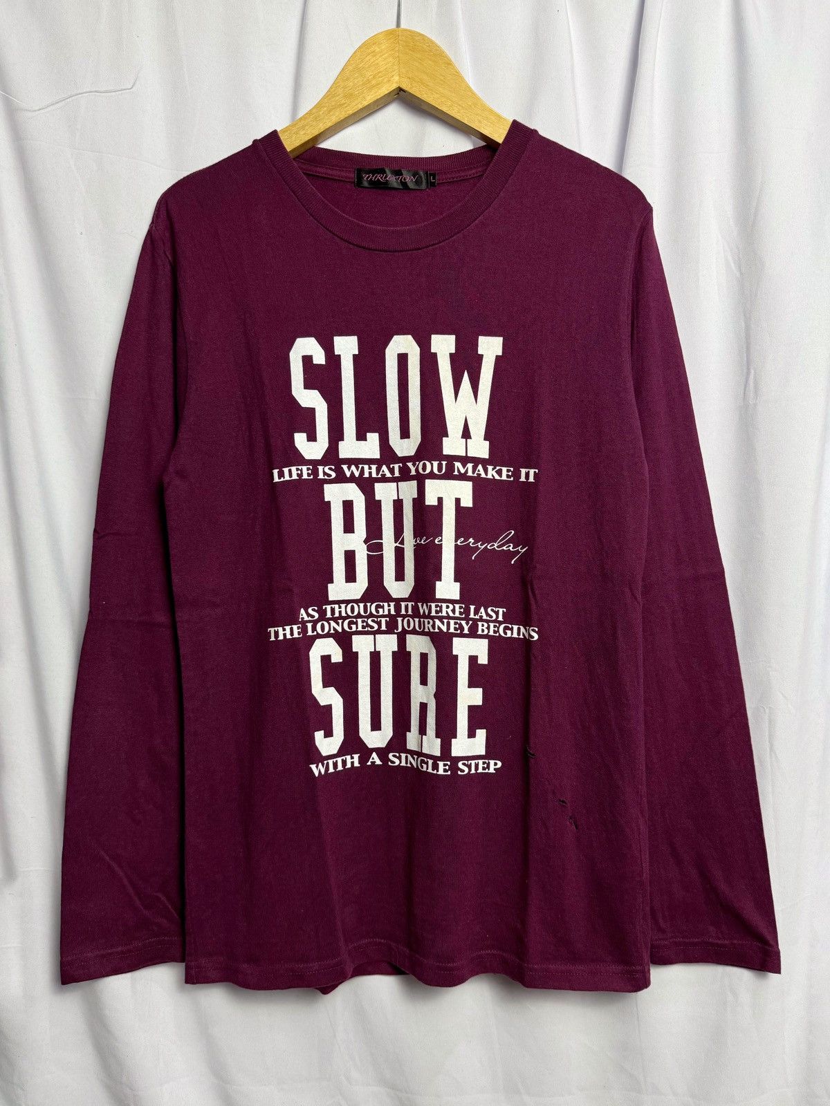 Hysteric Glamour × Japanese Brand × PPFM Thruxton "Slow But Sure" Poem Long Sleeve Size US M / EU 48-50 / 2 - 2 Thumbnail