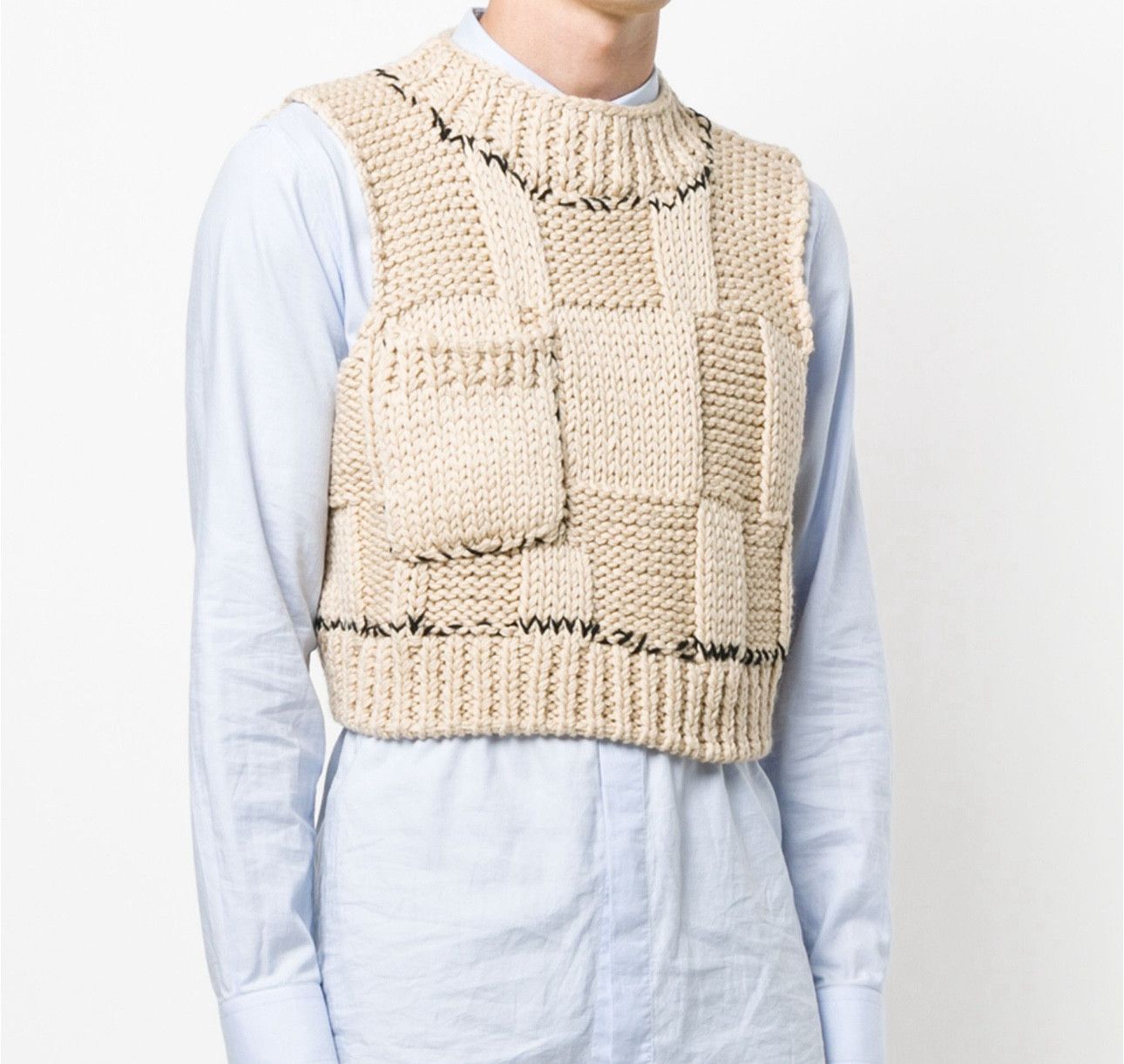 Raf Simons Blow up Cropped Patchwork Knit Vest Size US M / EU 48-50 / 2 - 7 Thumbnail