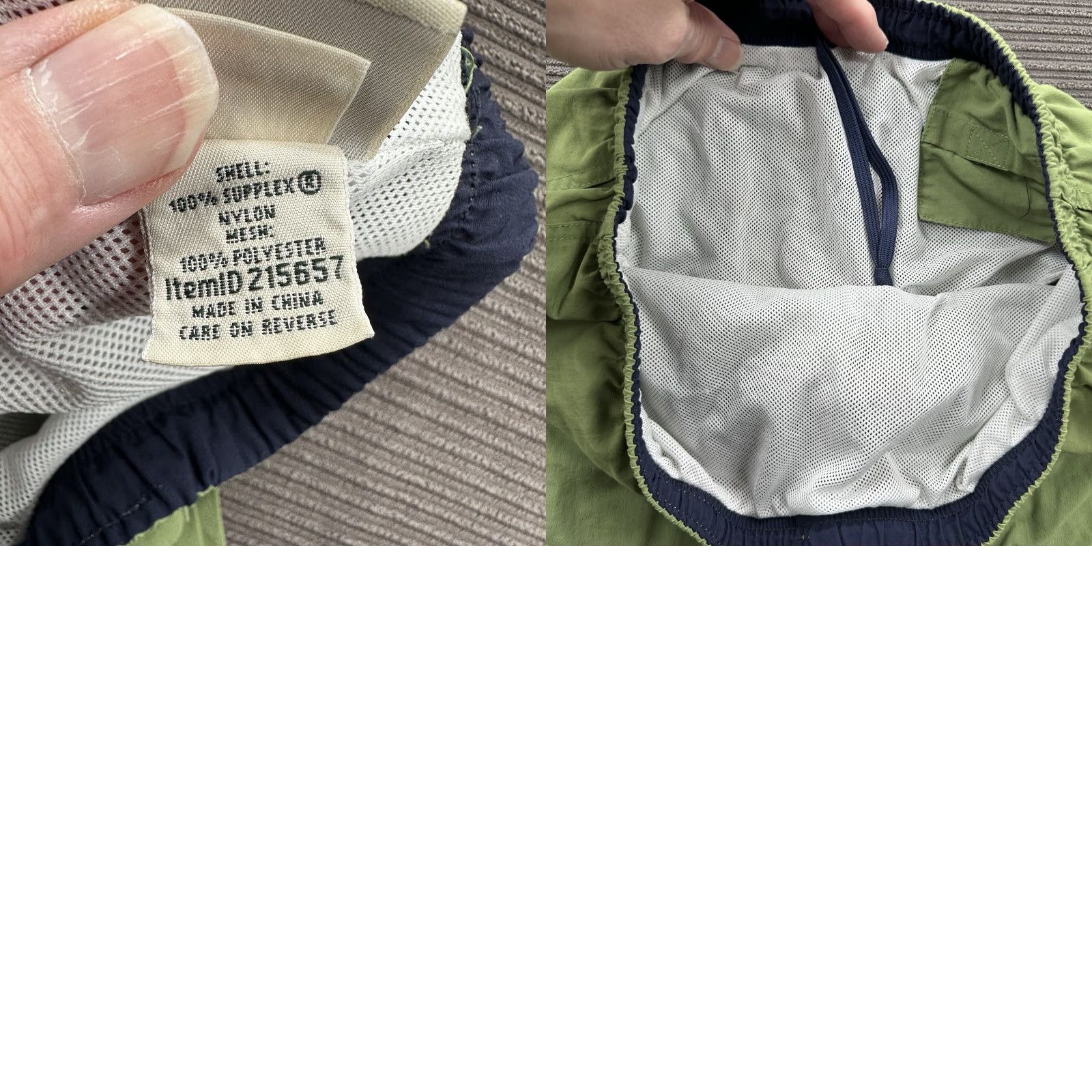 Vintage L.L. Bean Swim Trunks Bottom Men Large Green Polyester Drawstring Lined Beach Weekend Gosn Size ONE SIZE - 8 Thumbnail