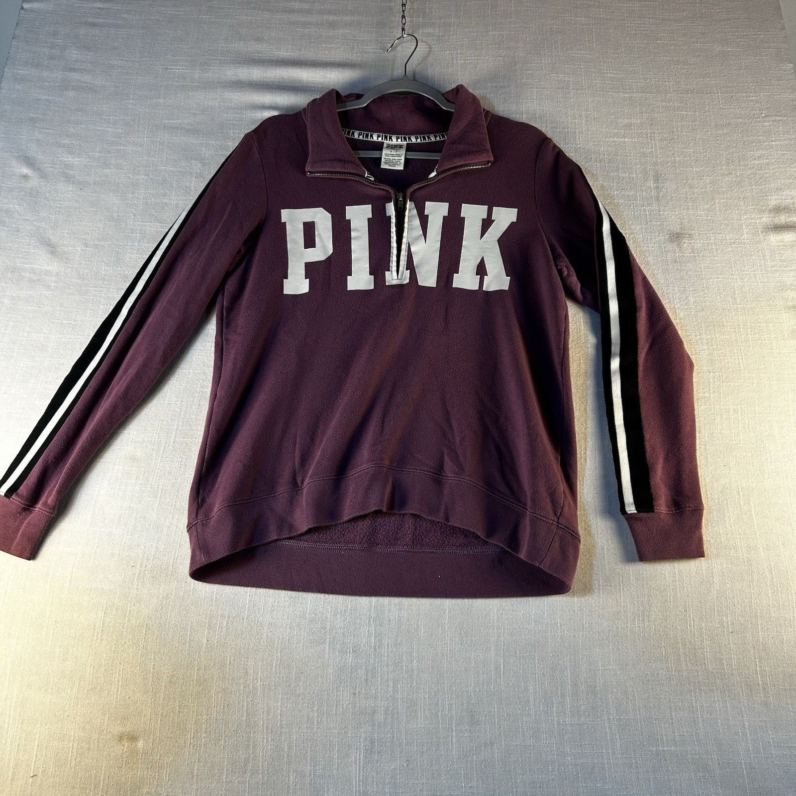 Pink VICTORIA'S SECRET PINK PLUM 1/4 ZIP PULLOVER SWEATSHIRT SZ S Size S / US 4 / IT 40 - 1 Thumbnail