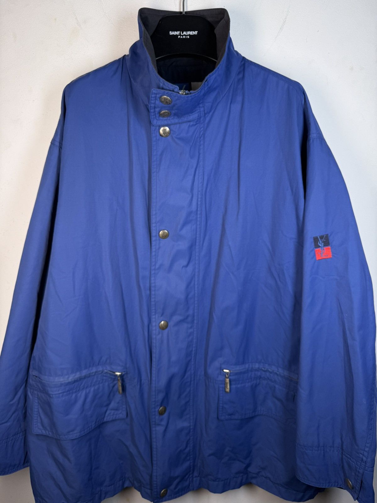 Yves Saint Laurent Autumn YSL Jacket Blue YSL Coat Zip Up Collar Vintage Size US L / EU 52-54 / 3 - 20 Thumbnail