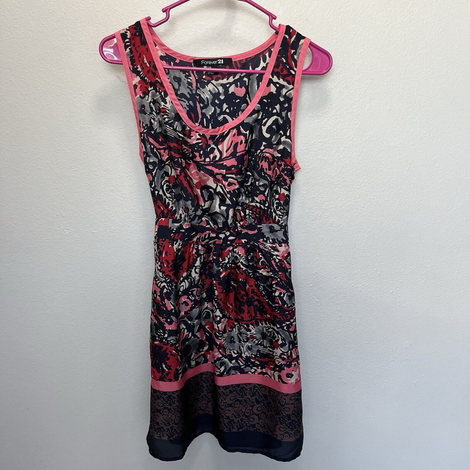 Forever 21 Forever 21 | Vintage Y2K Pink Blue Floral Silky Mini Dress Size S / US 4 / IT 40 - 2 Thumbnail