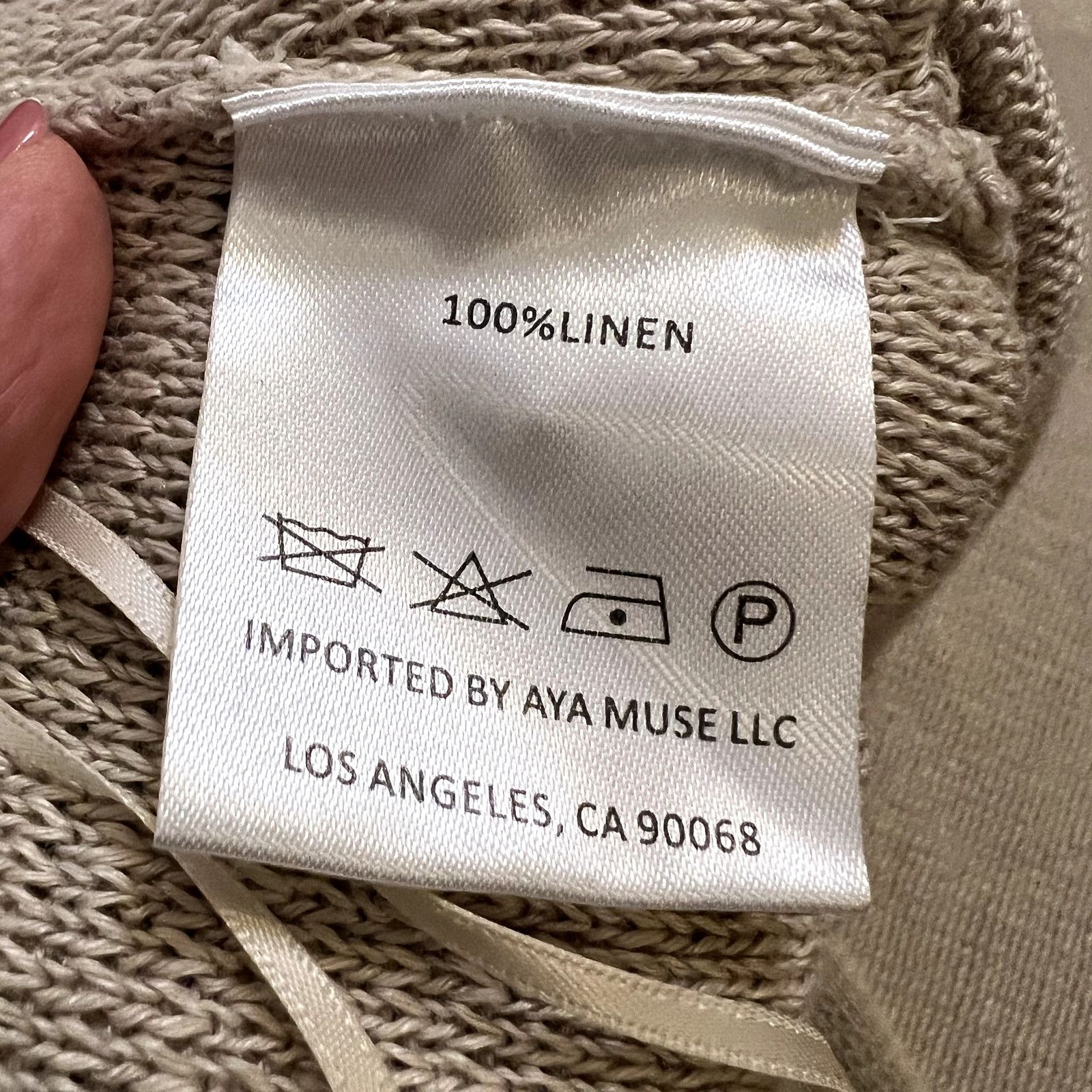 Aya Muse Lumen knitted straight pants size M beige New