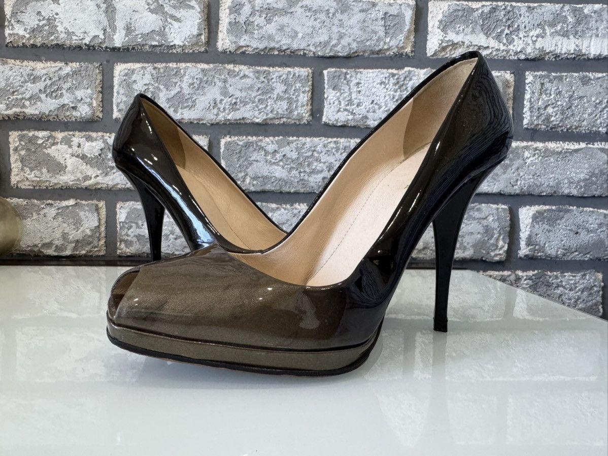 Prada Patent Leather Heels Prada Black Size 39 1/2 Patent Leather Size US 9.5 / IT 39.5 - 1 Thumbnail
