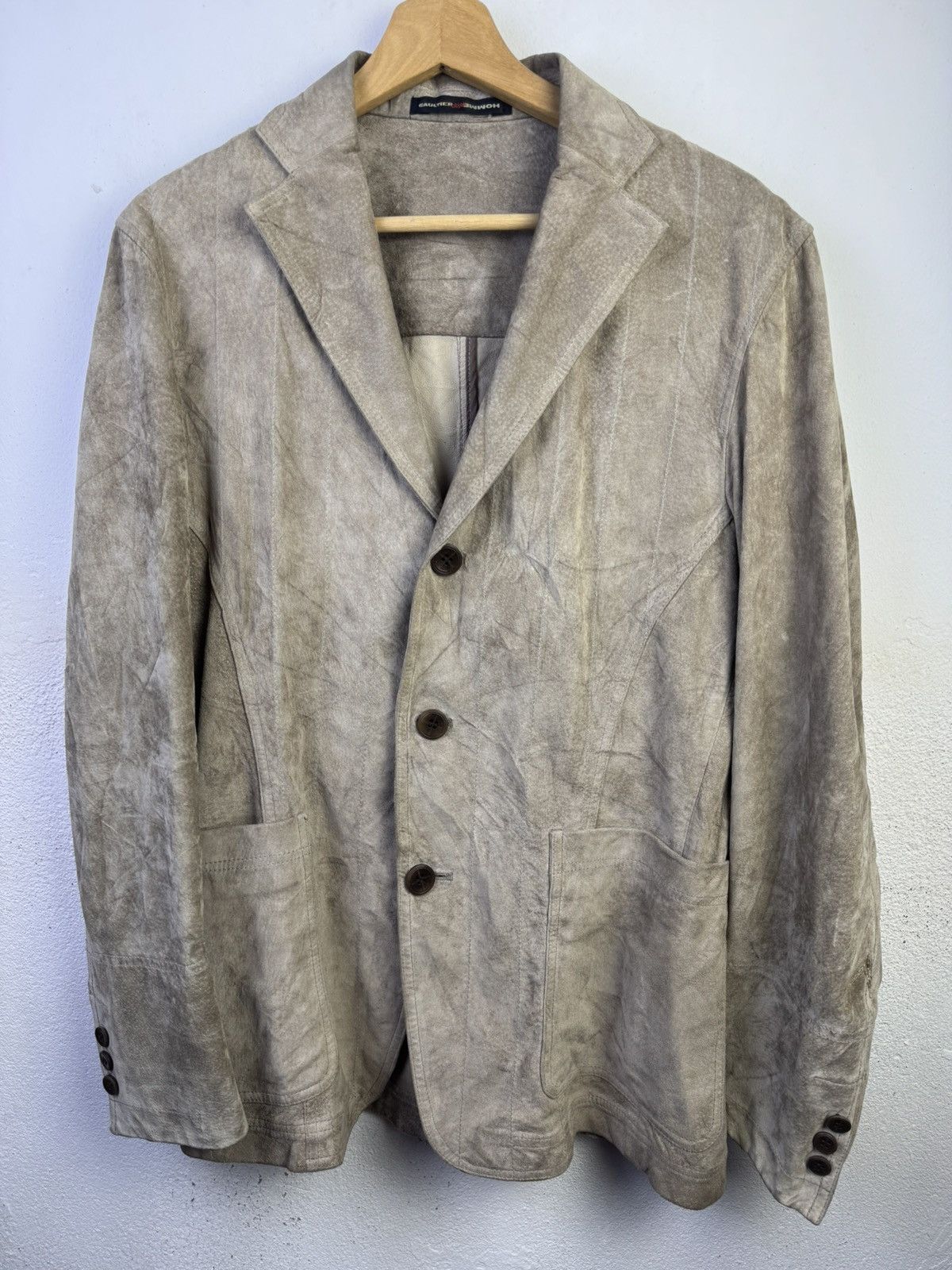 Jean Paul Gaultier Vintage Jean Paul Gaultier Leather Blazer jacket Size 48S - 1 Thumbnail