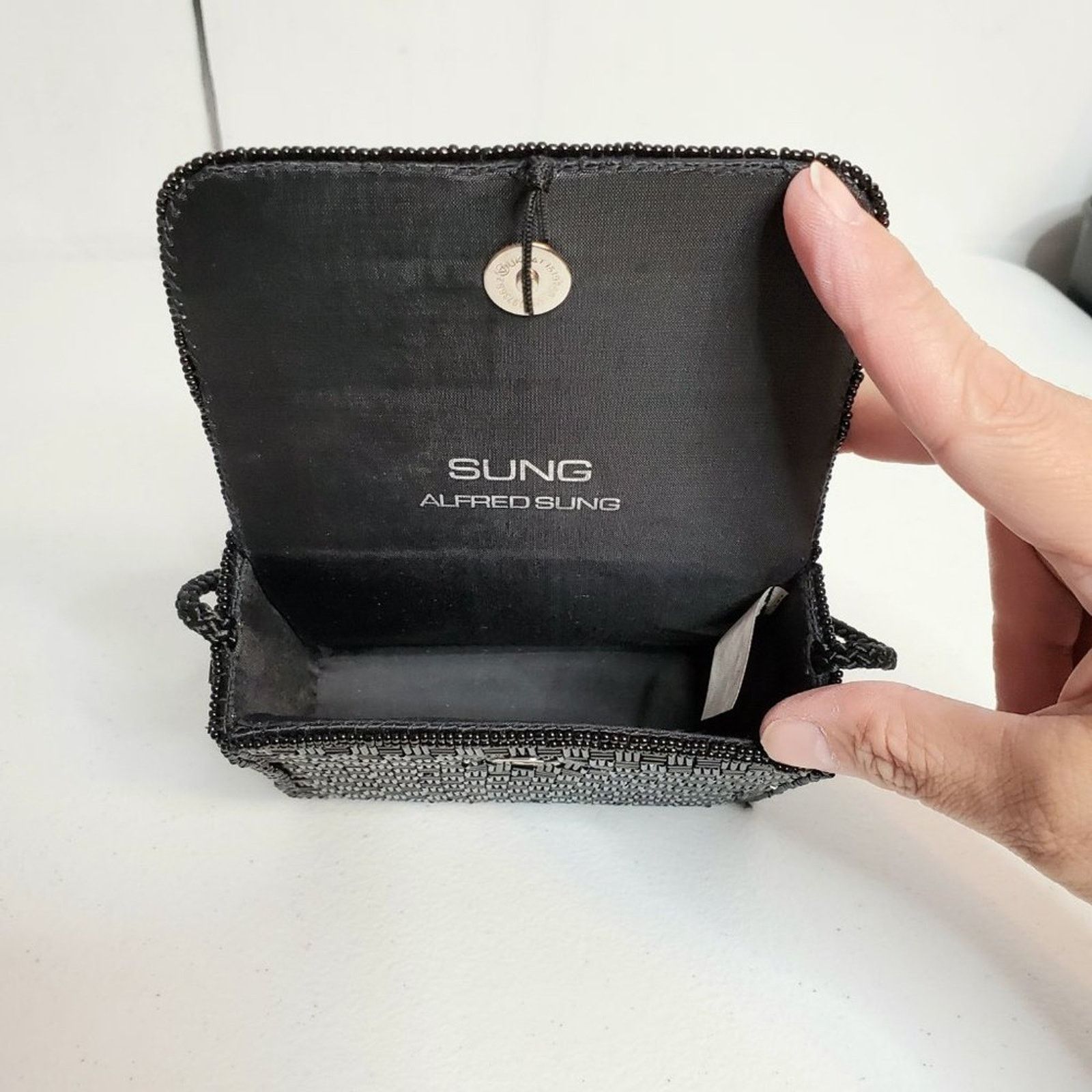 Designer Alfred Sung Square Beaded Formal Evening Shoulder Bag Size ONE SIZE - 8 Thumbnail