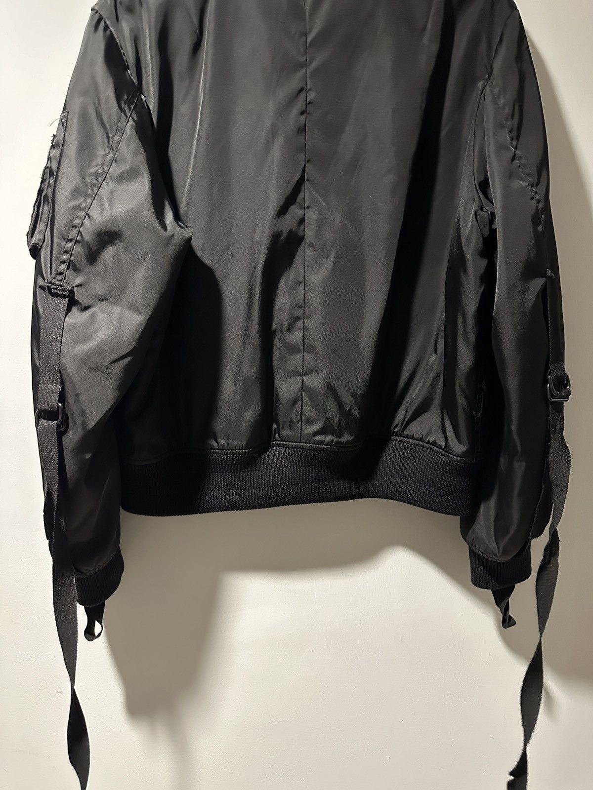 Helmut Lang AW03 MA-1 Black Bondage Bomber Jacket