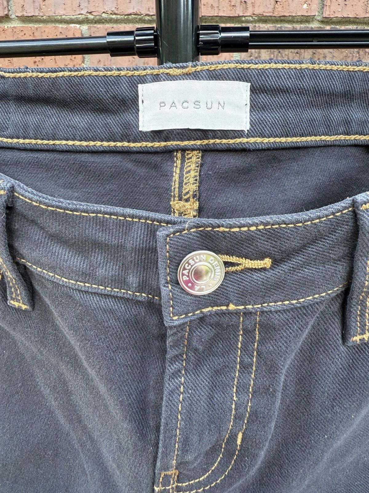Pacsun Pacsun Denim Jeans Low Rise STRAIGHT Black Gray Size 25 Size 28" / US 6 / IT 42 - 3 Thumbnail