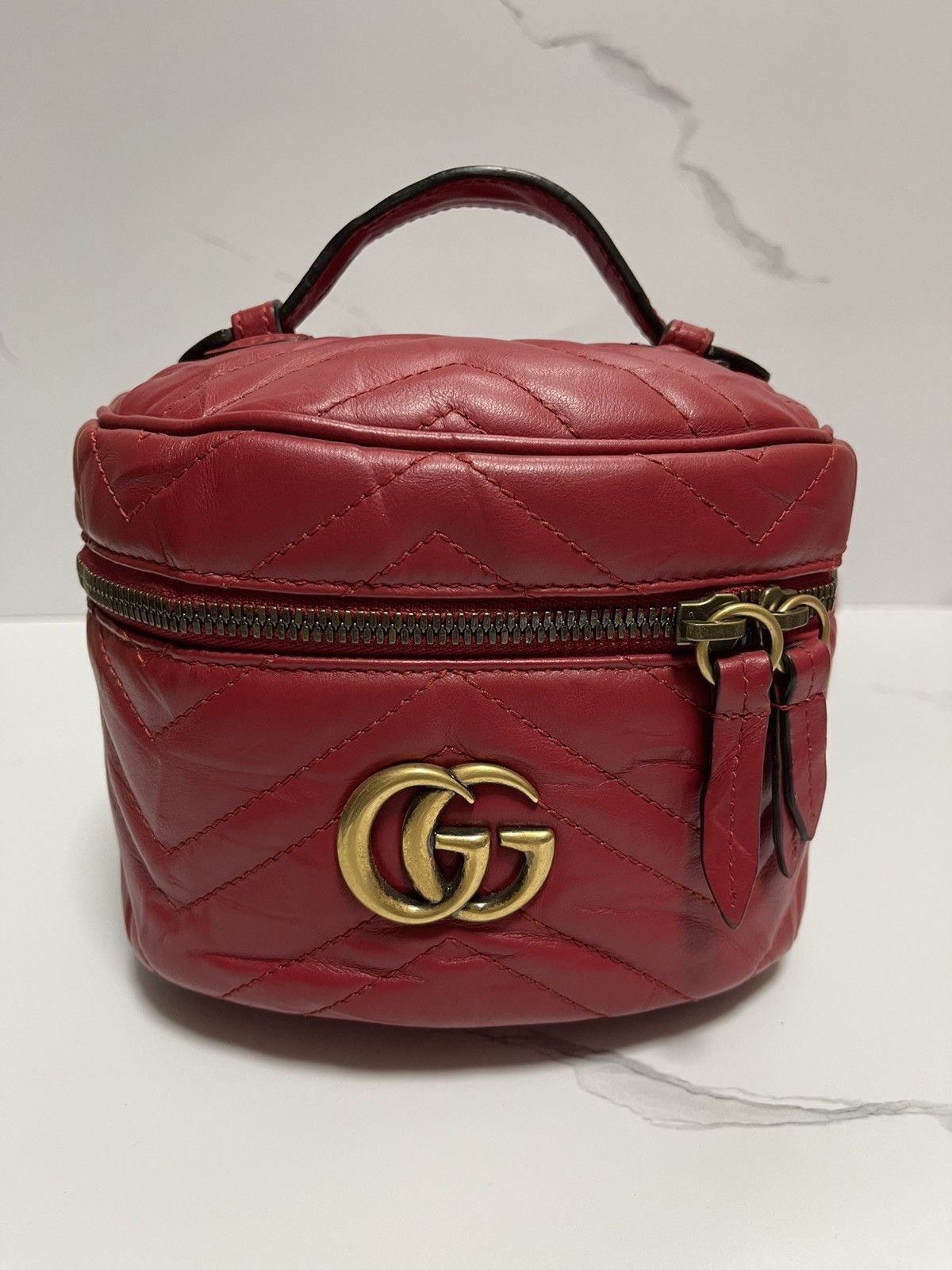 Gucci Gucci Leather Marmont Mini Backpack Size ONE SIZE - 1 Thumbnail