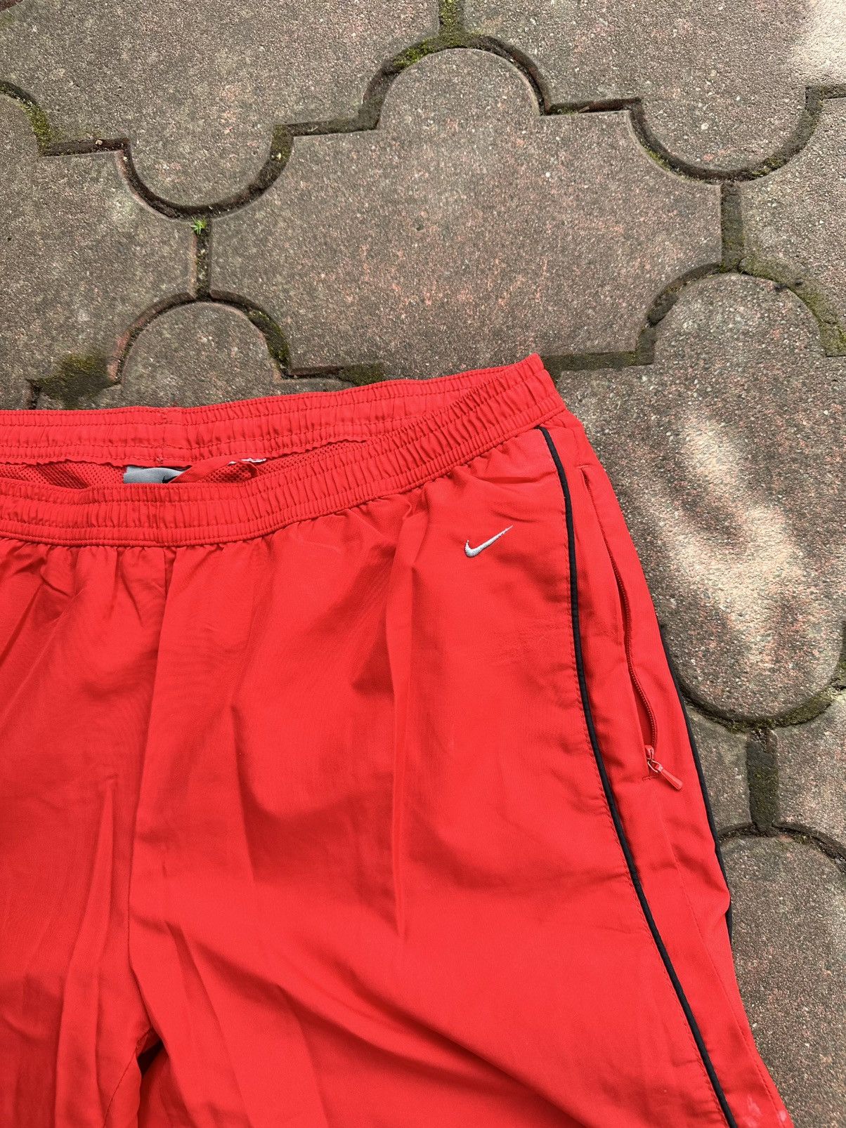 Nike × Vintage Vintage Nike Nylon Track Pants Striped 2000s Swoosh Joggers Size US 38 / EU 54 - 2 Thumbnail