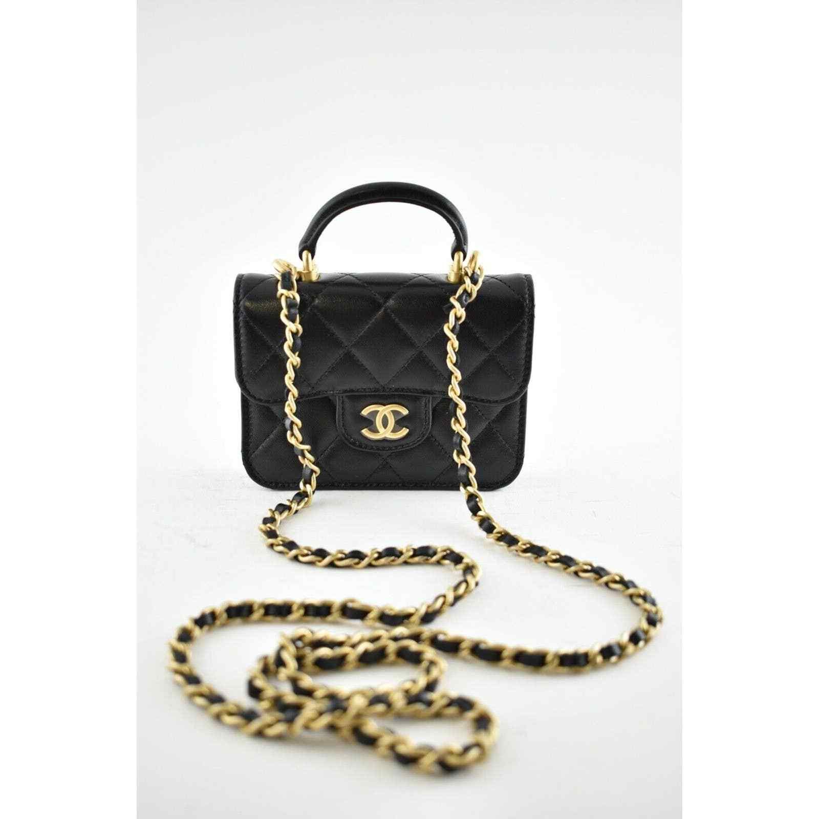 Chanel Chanel Coin Purse With Chain Gold Handle Crossbody Bag Size ONE SIZE - 4 Thumbnail