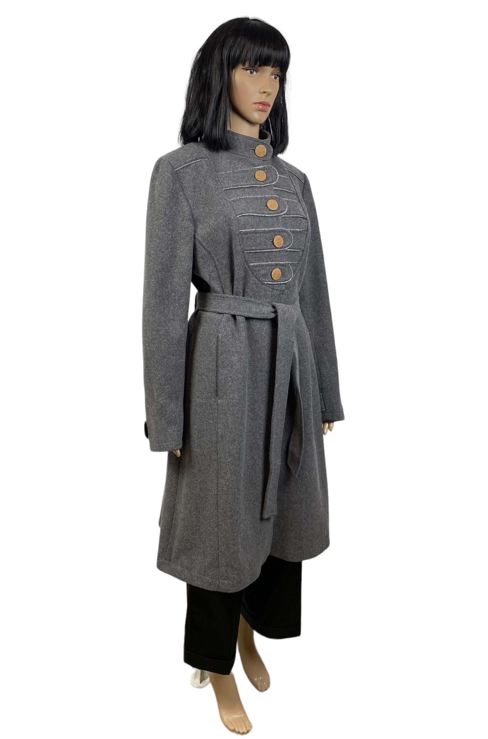 Designer Stella Nova Wool-Cashmere Belted Coat size 42 Size M / US 6-8 / IT 42-44 - 3 Thumbnail