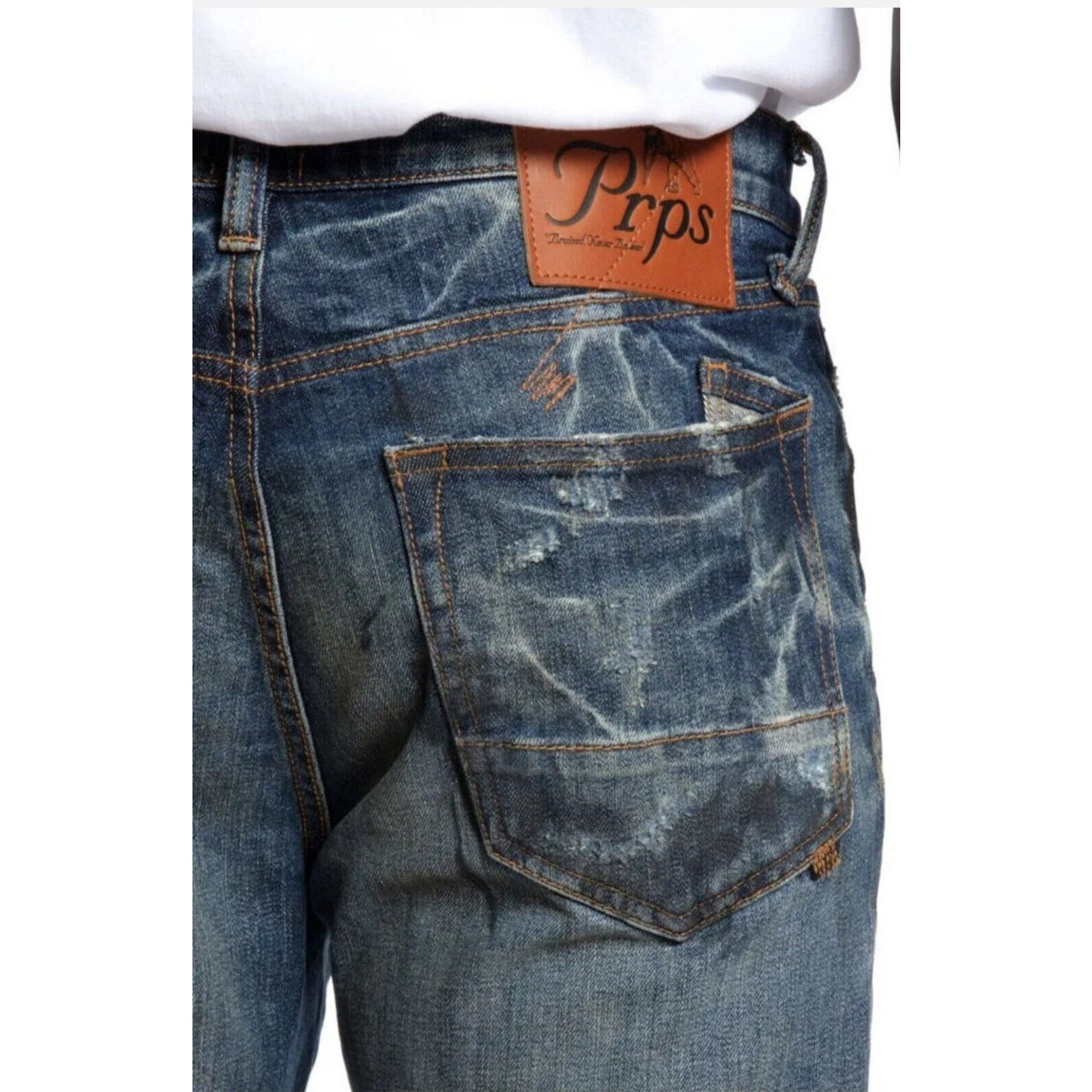 Prps $328 PRPS Glissade Le Sabre Slim Tapered Fit Paint Splatter Size US 28 / EU 44 - 3 Thumbnail