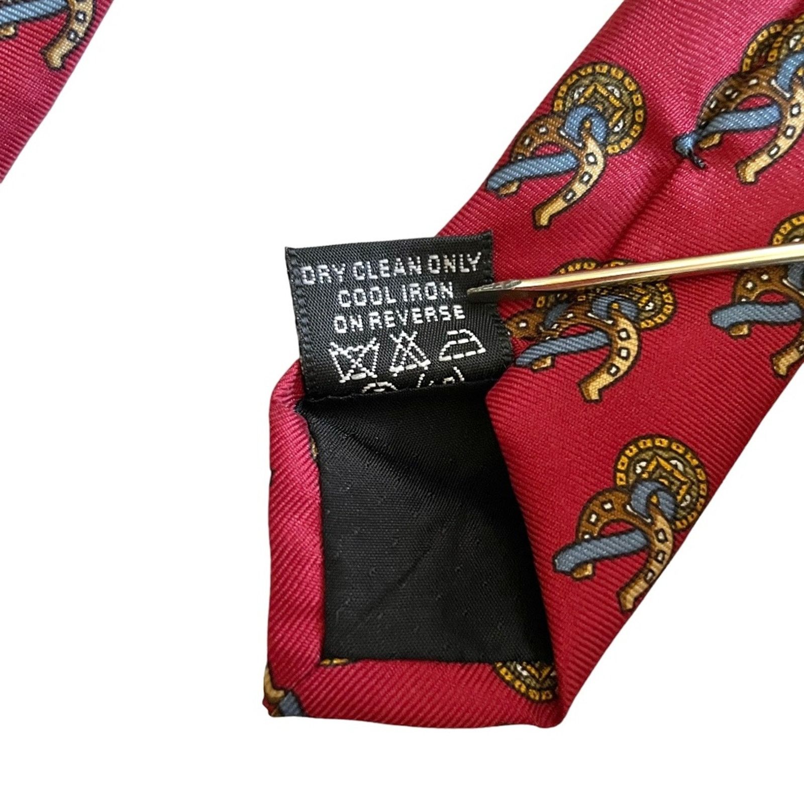 Paolo Gucci × Vintage Paolo Gucci Vintage Red Equestrian-Themed Pattern Silk Tie Size ONE SIZE - 8 Thumbnail