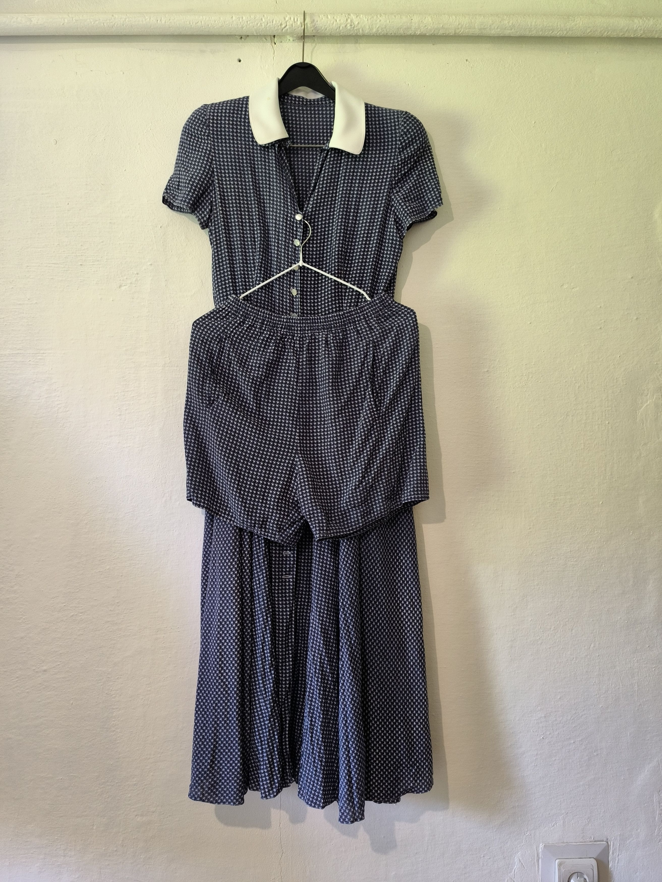 Other VTG Oscar Rom Zürich Dress & Shorts Set Blue Houndstooth Size S / US 4 / IT 40 - 16 Thumbnail