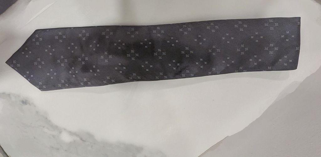 Louis Vuitton Louis Vuitton Silk Tie Gray/Silver Patterned Size ONE SIZE - 6 Thumbnail