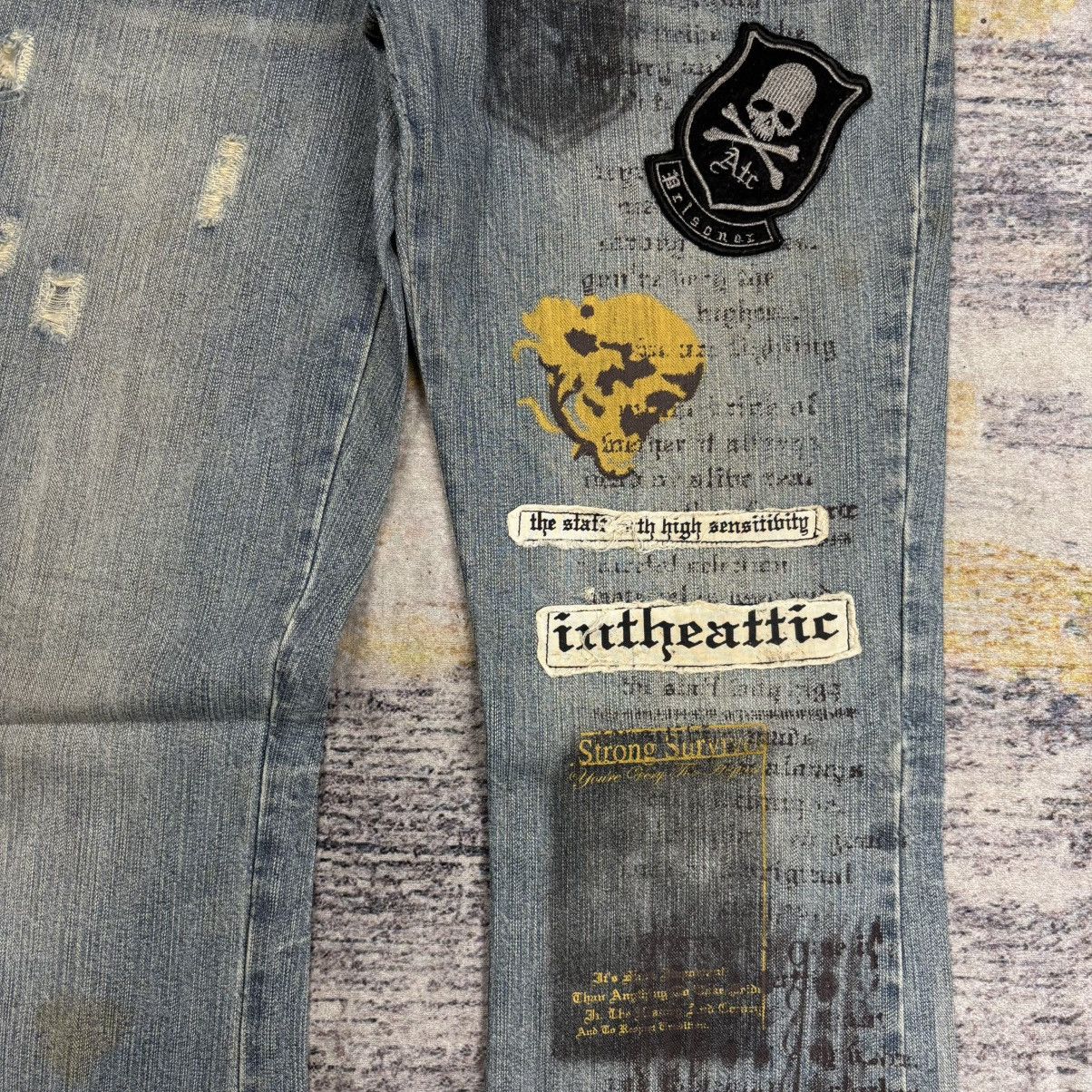 In The Attic In the attic patches crust punk flared jeans vkei style Size US 31 - 6 Thumbnail