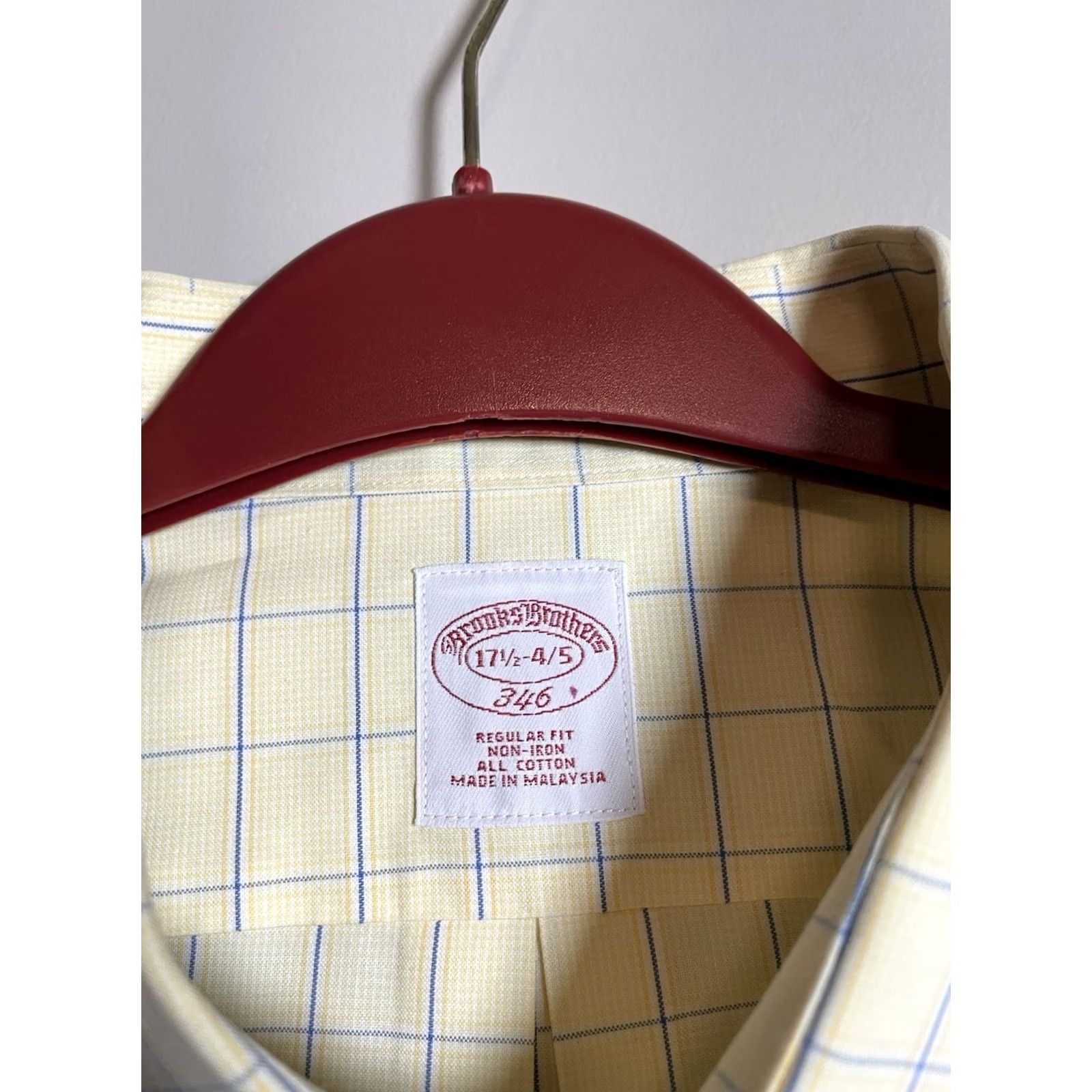 Brooks Brothers VINTAGE Brooks Brothers Yellow Plaid Long Sleeve Button Down Shirt Sz 17.5-4/5 Mens Size US XXL / EU 58 / 5 - 4 Thumbnail