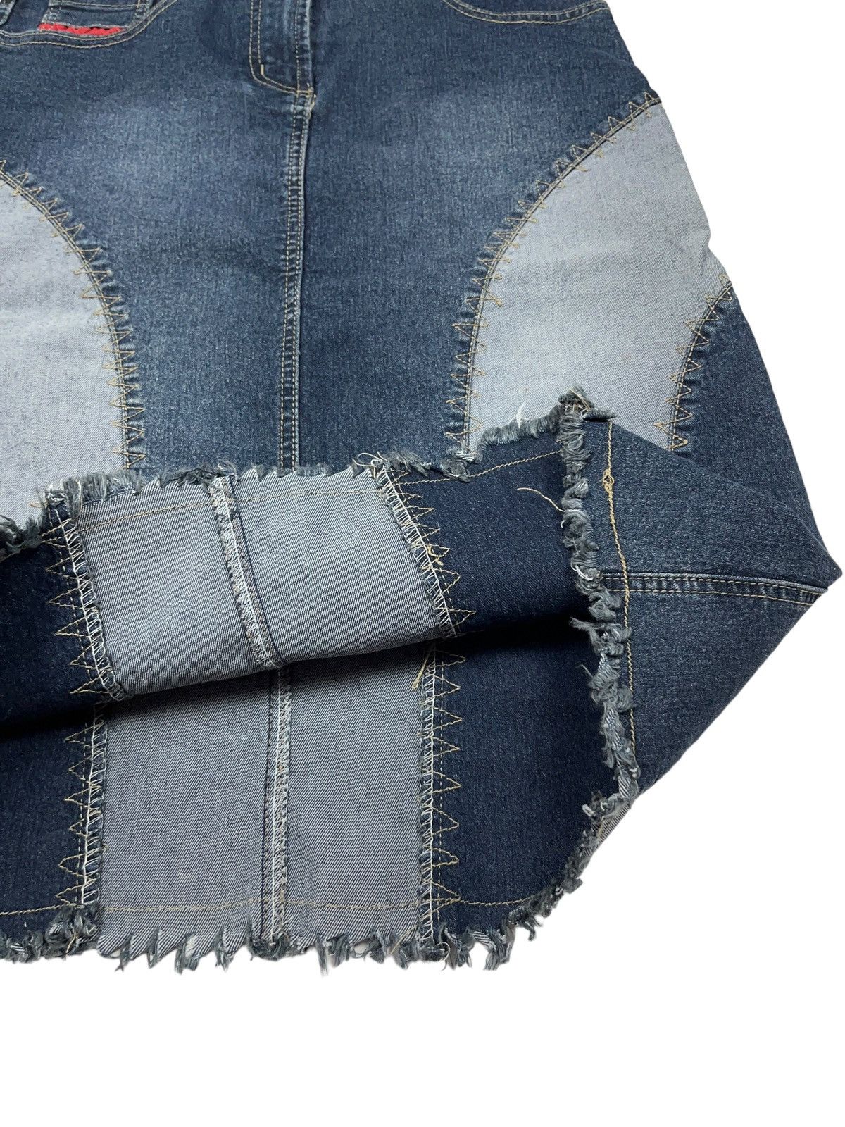 Japanese Brand × Vintage Vintage y2k Denim Midi Skirt Patchwork 90s Size 29" - 4 Thumbnail