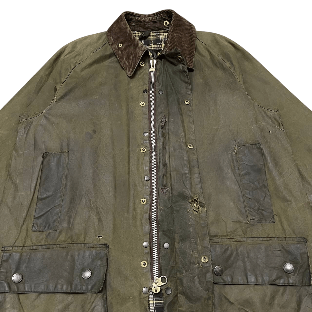 Barbour Vintage 90's Barbour Beaufort A150 Waxed Distressed Jacket Size US M / EU 48-50 / 2 - 11 Thumbnail