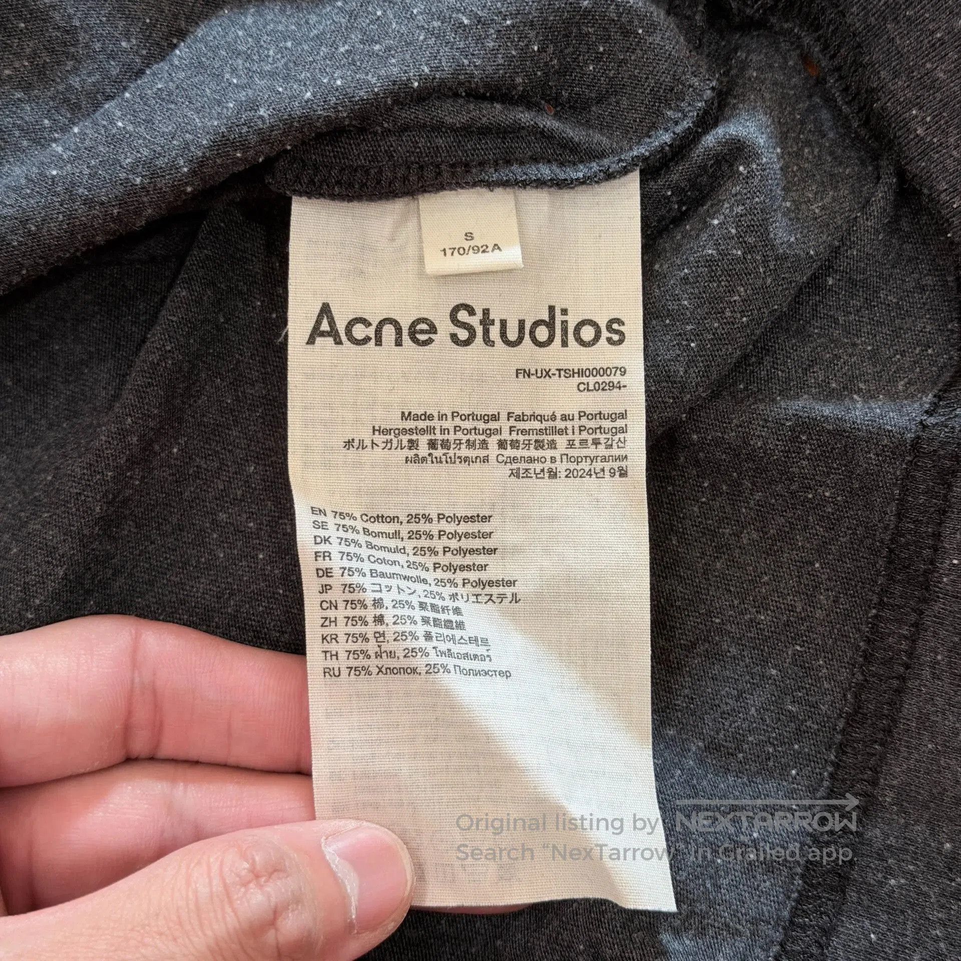 Acne Studios Acne Studios Washed Distressed Ripped Tee. Size US S / EU 44-46 / 1 - 4 Thumbnail