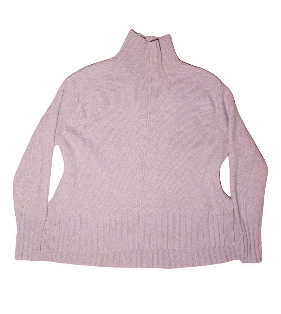 image of Reiss Wool Cashmere Sweater Turtleneck Jumper Luxury in Light Purple, Women's (Size Large)