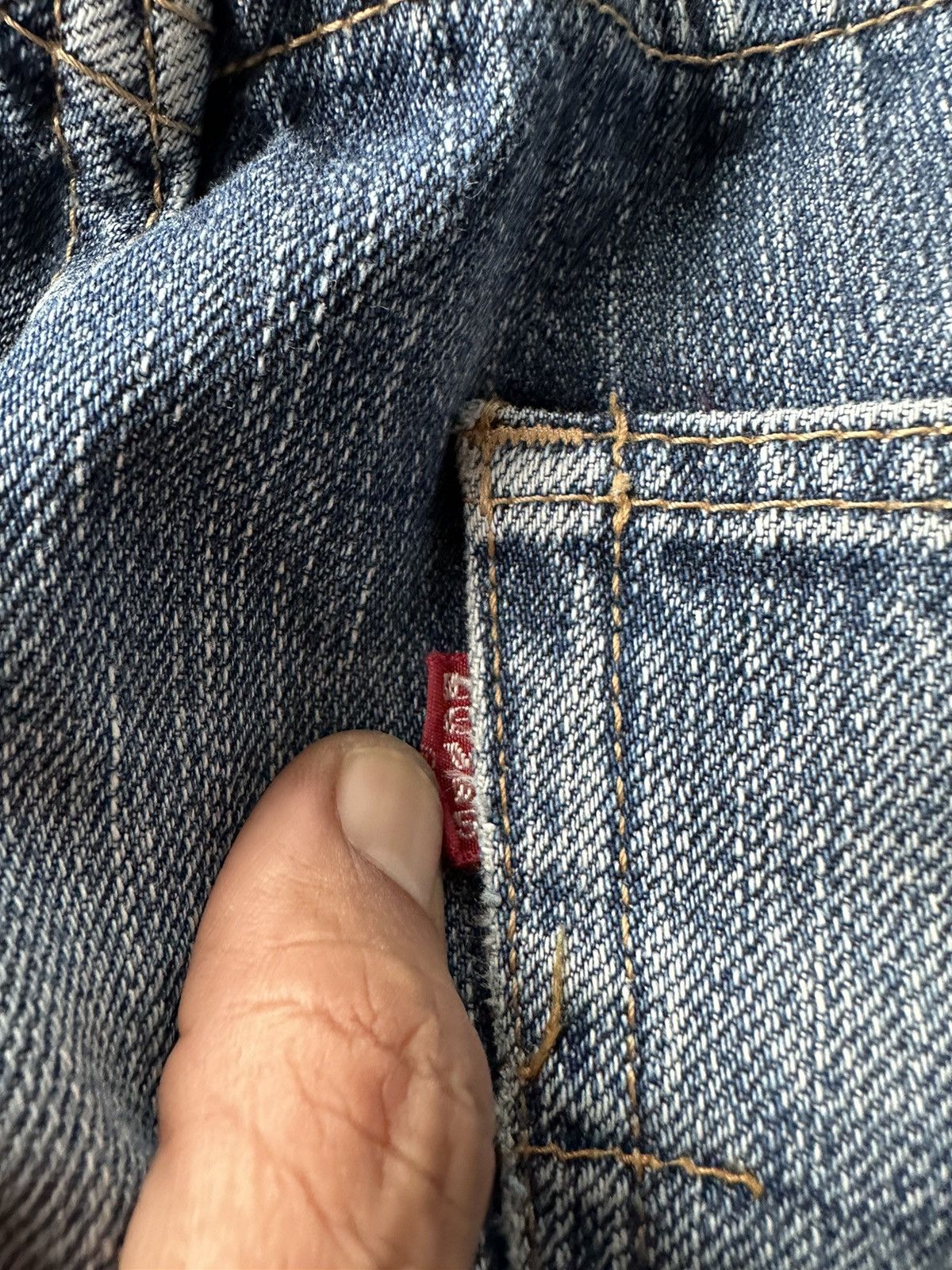 Levi's Vintage Levis 510 Red Loop Faded Washed Distressed D439 Size US 30 / EU 46 - 6 Thumbnail