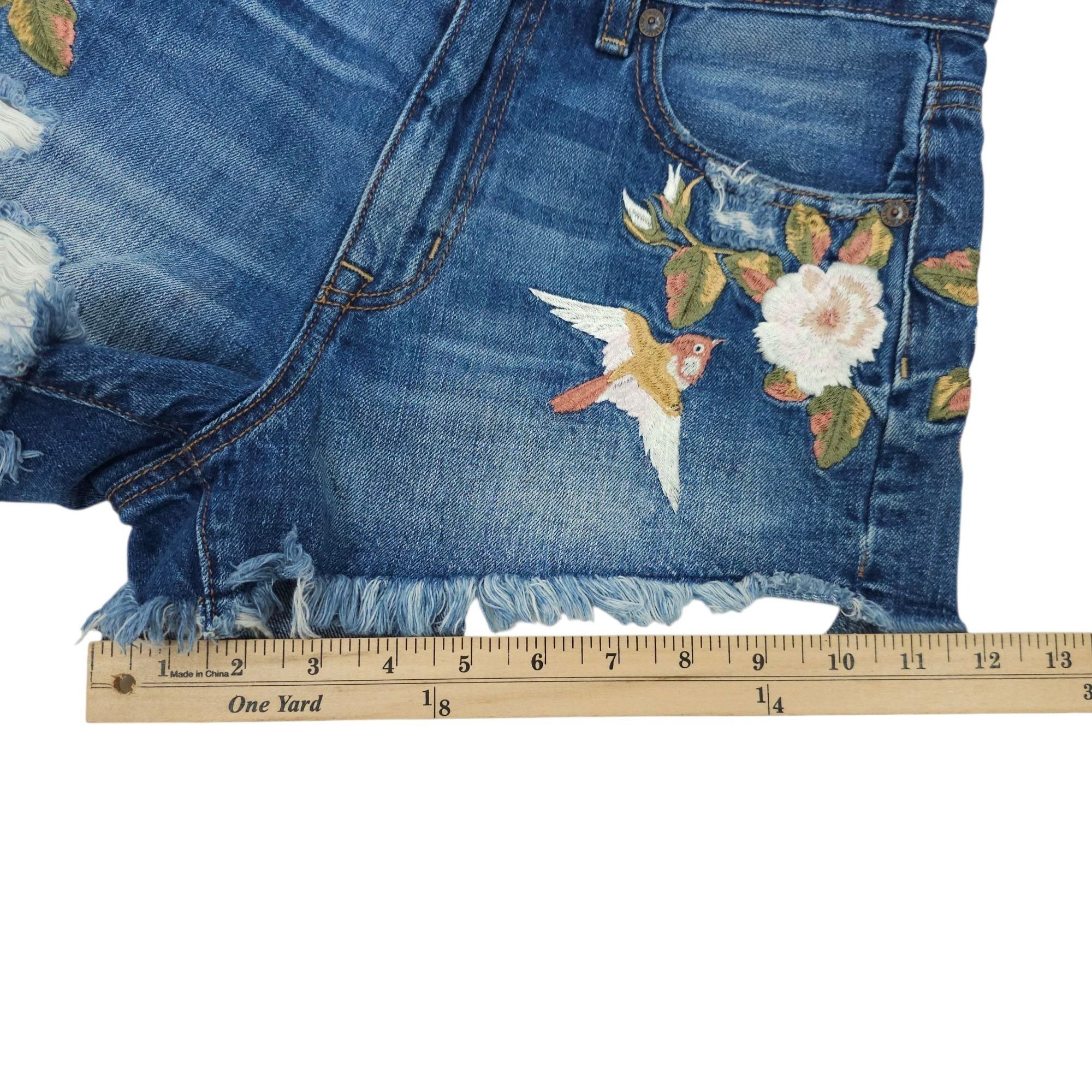 American Eagle Outfitters American Eagle Vintage Hi Rise Festival Denim Shorts Womens Size 27" / US 4 / IT 40 - 6 Thumbnail