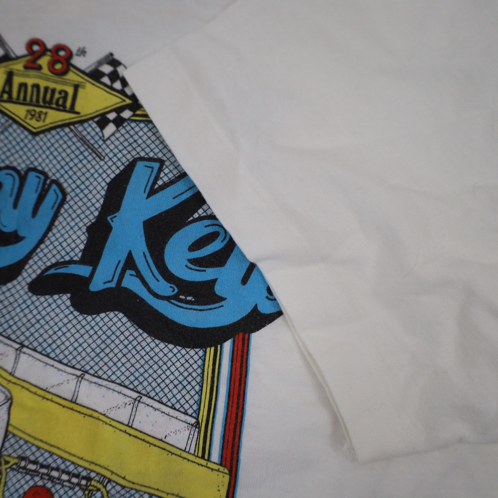 Vintage VTG 80sJohnny Key Classic Sprint Car Racing Graphic T Shirt Size US L / EU 52-54 / 3 - 7 Thumbnail