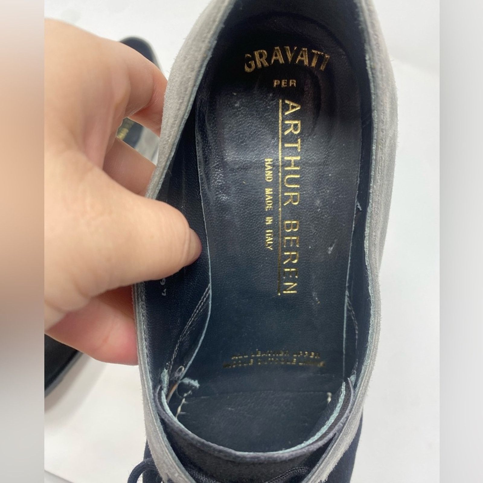 Gravati GRAVATI Arthur Beren Women's 9.5M Grey/Black Suede Oxford Size US 9.5 / IT 39.5 - 6 Thumbnail